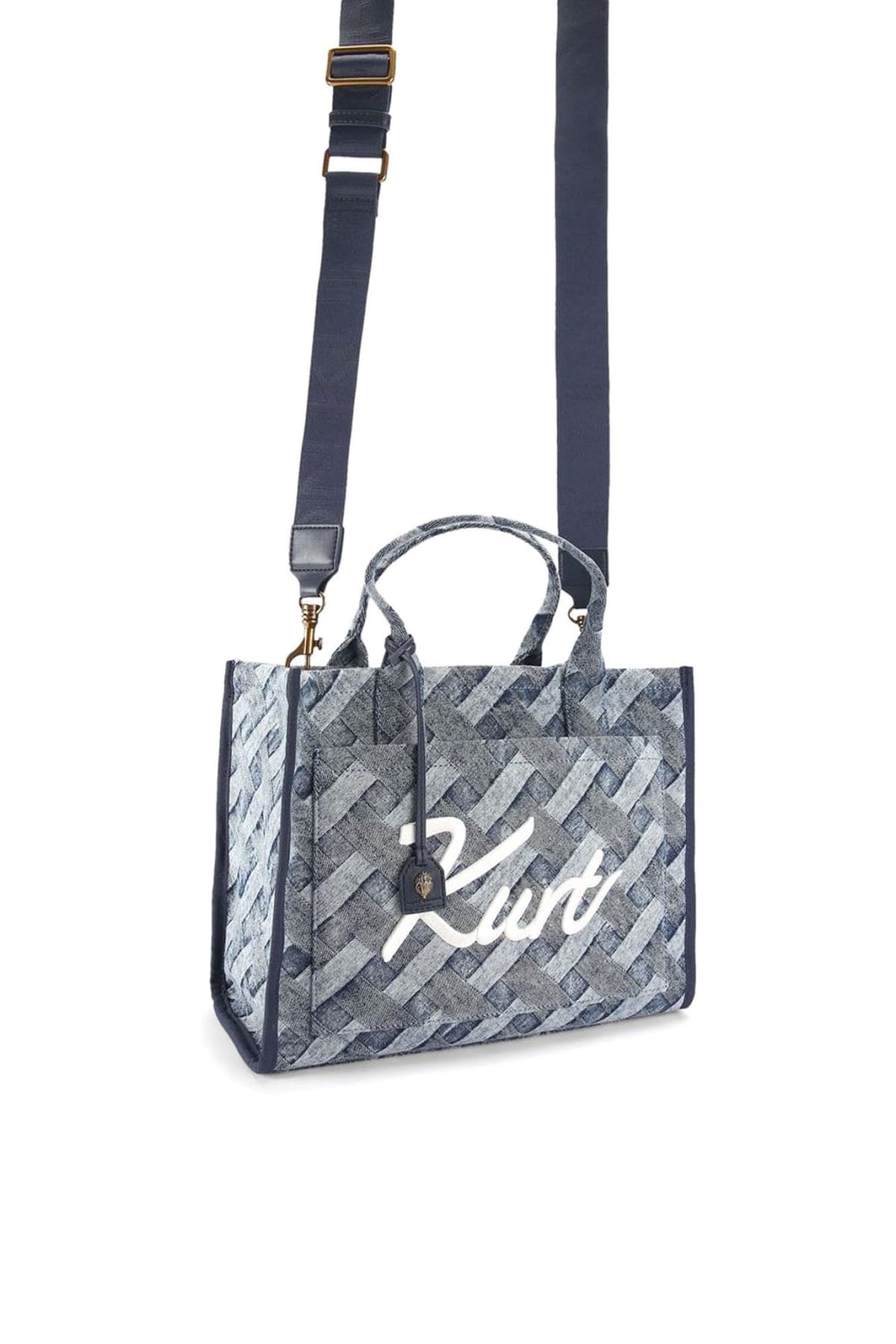 KURT GEIGER ΤΣΑΝΤΑ ΩΜΟΥ/CROSSBODY ΚURT TOTE IMANTAΣ LOGO DENIM ΜΠΛΕ