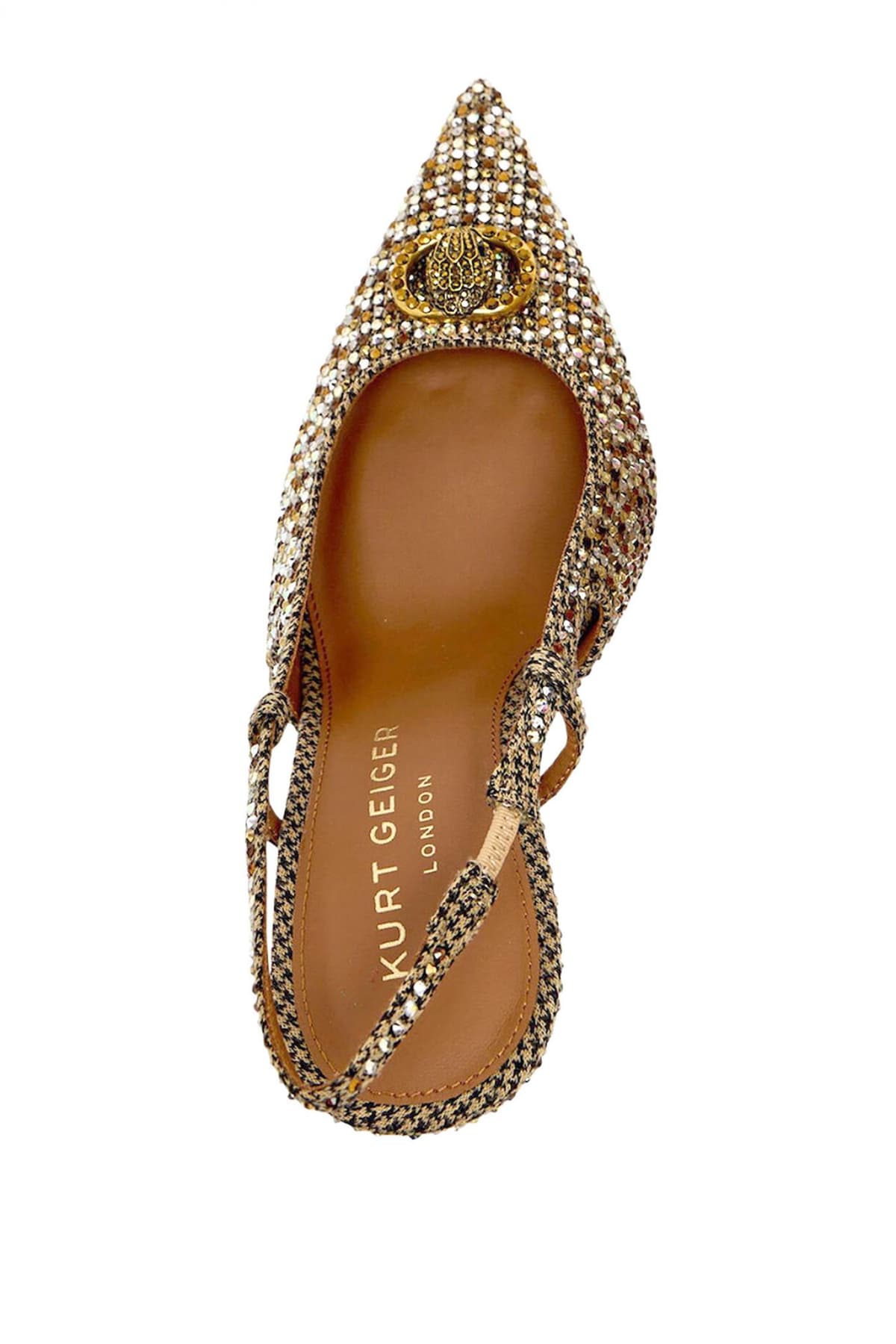 KURT GEIGER ΠΑΠΟΥΤΣΙΑ MULES CHELSEA POINT SLINGBACK ΠΟΛΥΧΡΩΜΑ ΣΤΡΑΣ LOGO ΜΠΕΖ