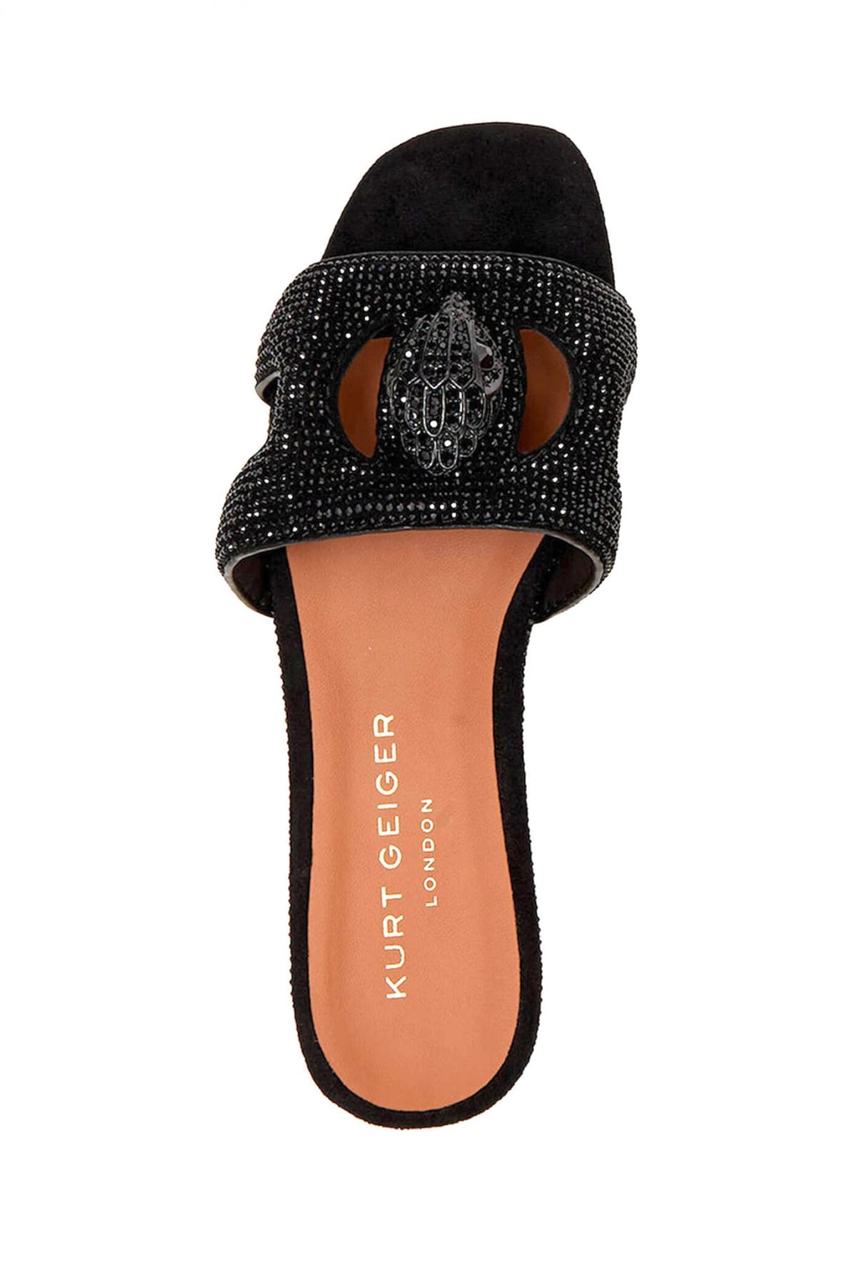 KURT GEIGER ΠΑΠΟΥΤΣΙΑ ΠΑΝΤΟΦΛΕΣ EAGLE CUT OUT FLAT SDL DR ΣΟΥΕΤ ΣΤΡΑΣ LOGO MΑΥΡΟ