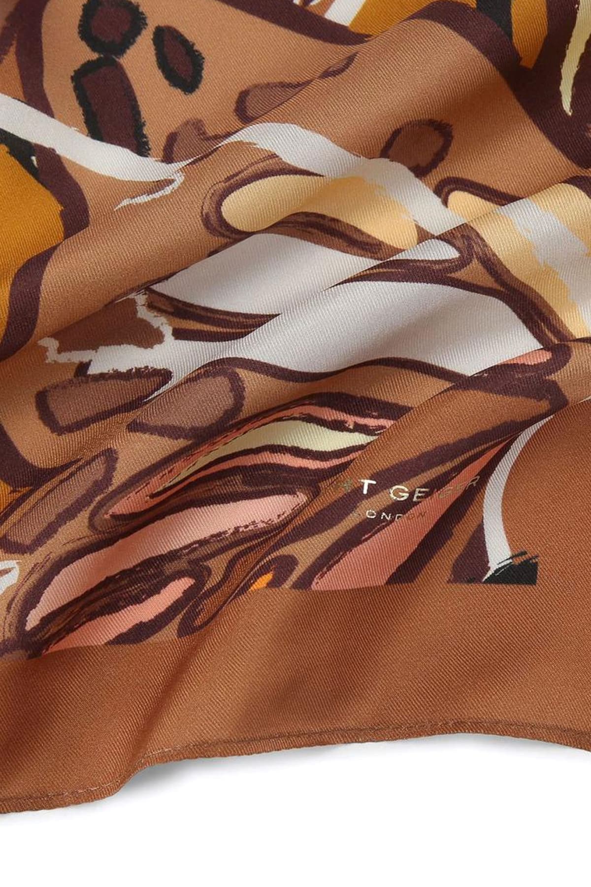 KURT GEIGER ΦΟΥΛΑΡI BANDANA SCARF LOGO ΚΑΦΕ/ΠΟΛΥΧΡΩΜΟ