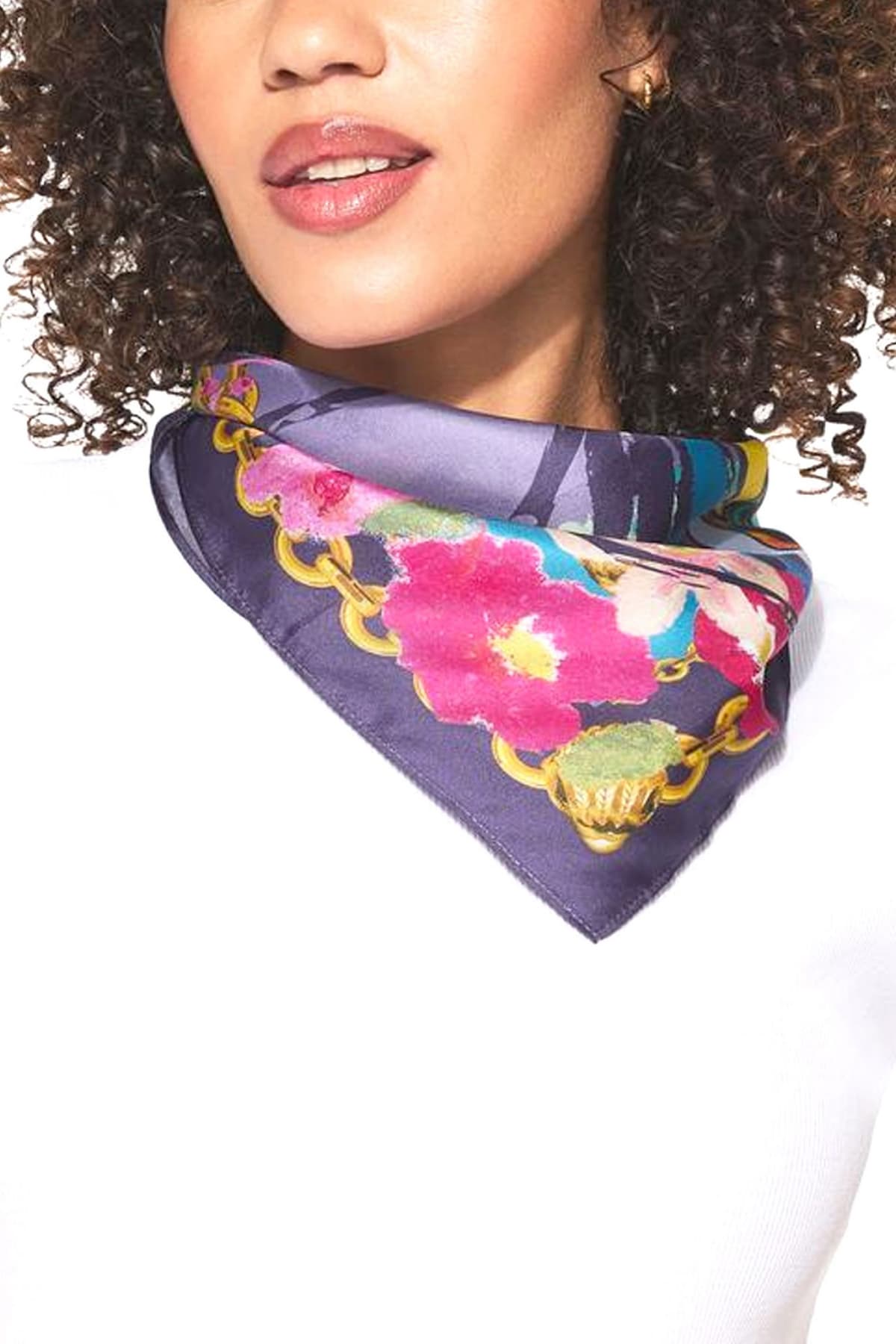 KURT GEIGER ΦΟΥΛΑΡI BANDANA SCARF LOGO MΩΒ/ΠΟΛΥΧΡΩΜΟ