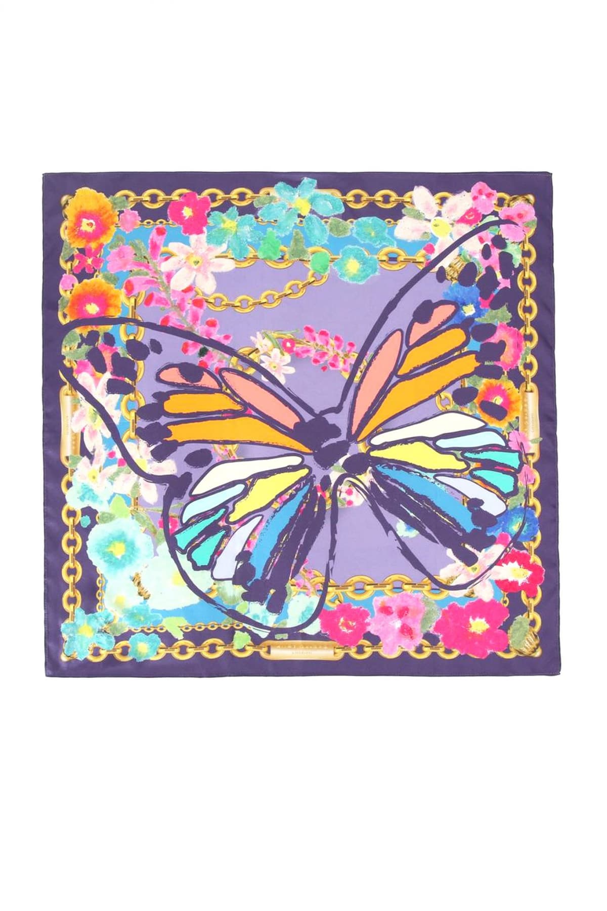 KURT GEIGER ΦΟΥΛΑΡI BANDANA SCARF LOGO MΩΒ/ΠΟΛΥΧΡΩΜΟ