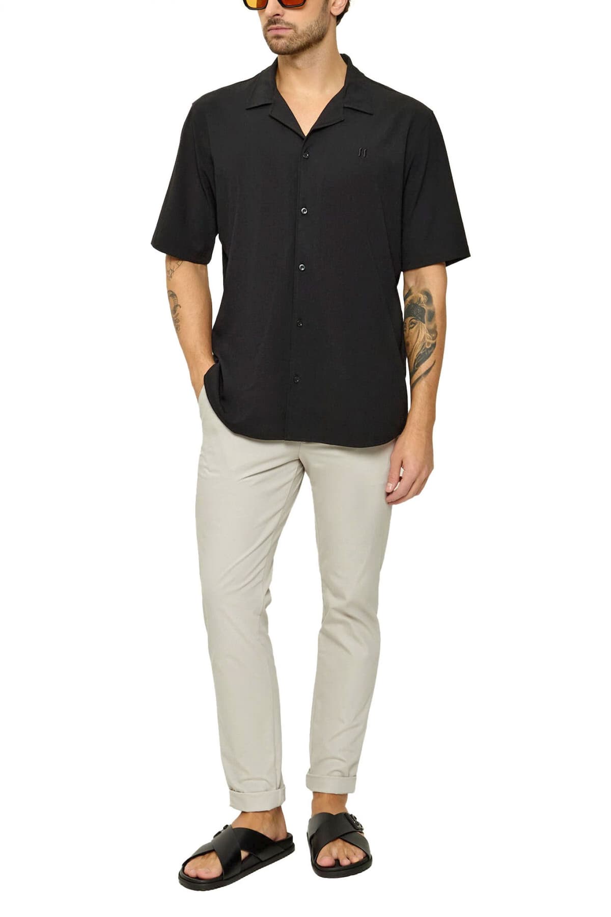 KARL LAGERFELD ΠΟΥΚΑΜΙΣΟ ALL OVER LOGO ΜΑΥΡΟ-ΛΕΥΚΟ