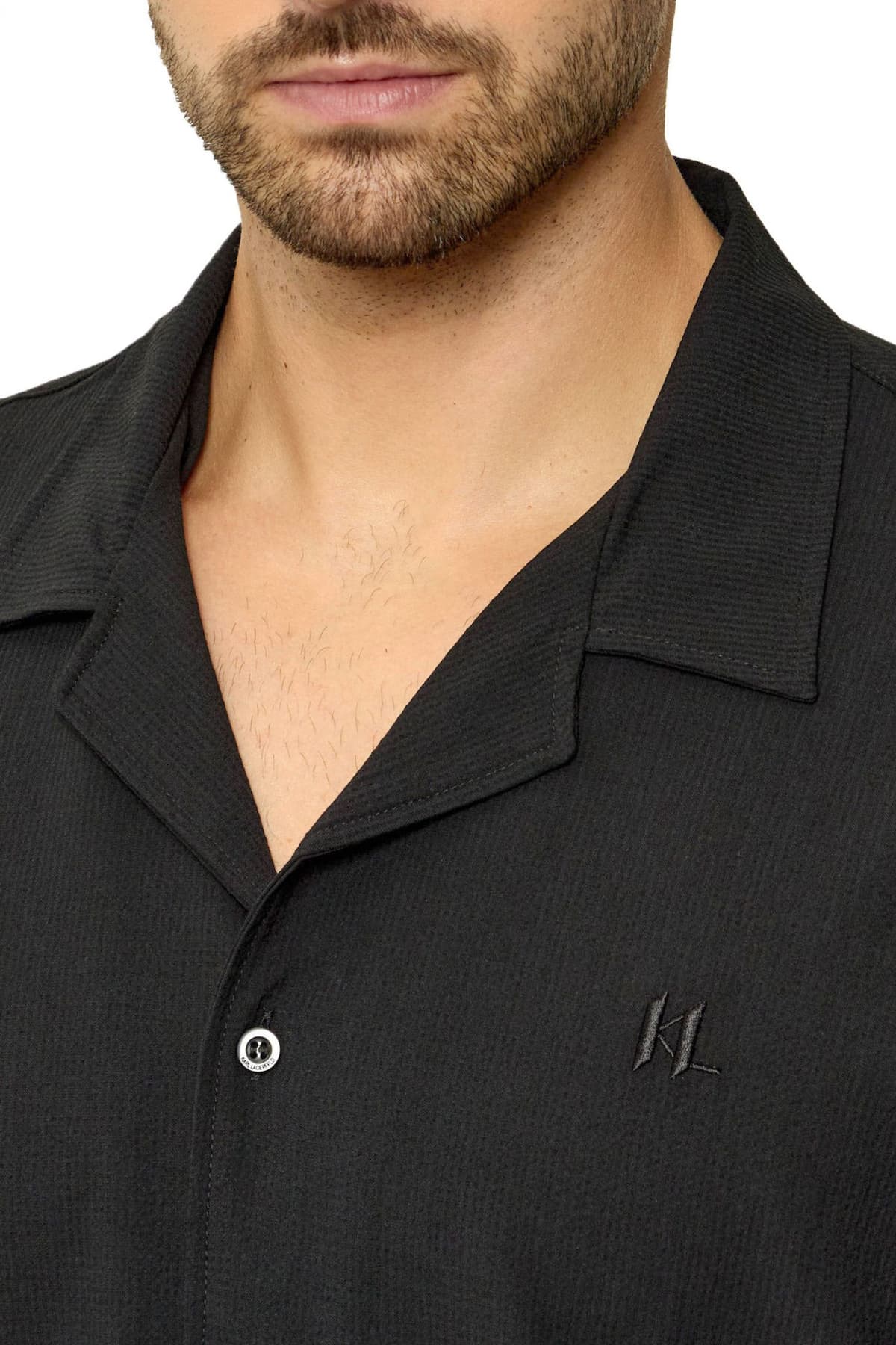 KARL LAGERFELD ΠΟΥΚΑΜΙΣΟ ALL OVER LOGO ΜΑΥΡΟ-ΛΕΥΚΟ