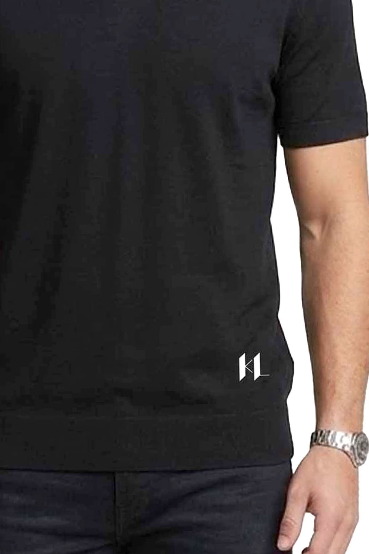 KARL LAGERLFELD POLO ΠΛΕΚΤΟ lOGO ΜΑΥΡΟ