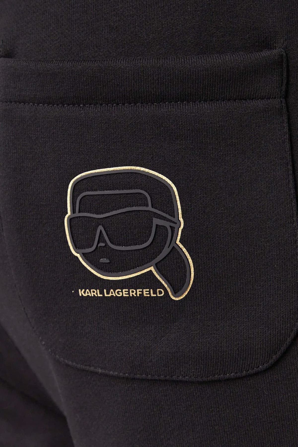 KARL LAGERFELD ΠΑΝΤΕΛΟΝΙ ΦΟΡΜΑ GOLD LOGO ΜΑΥΡΟ