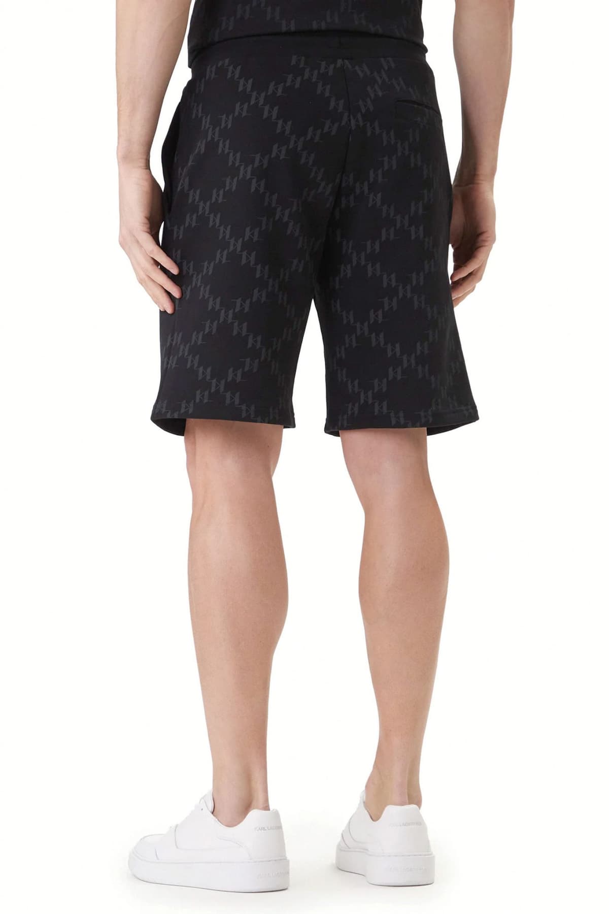 KARL LAGERFELD ΒΕΡΜΟΥΔΑ ΦΟΥΤΕΡ ALL OVER LOGO ΜΑΥΡΟ