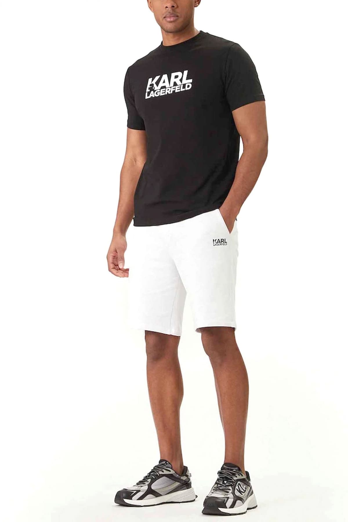 KARL LAGERFELD ΒΕΡΜΟΥΔΑ ΦΟΥΤΕΡ LOGO ΛΕΥΚΟ