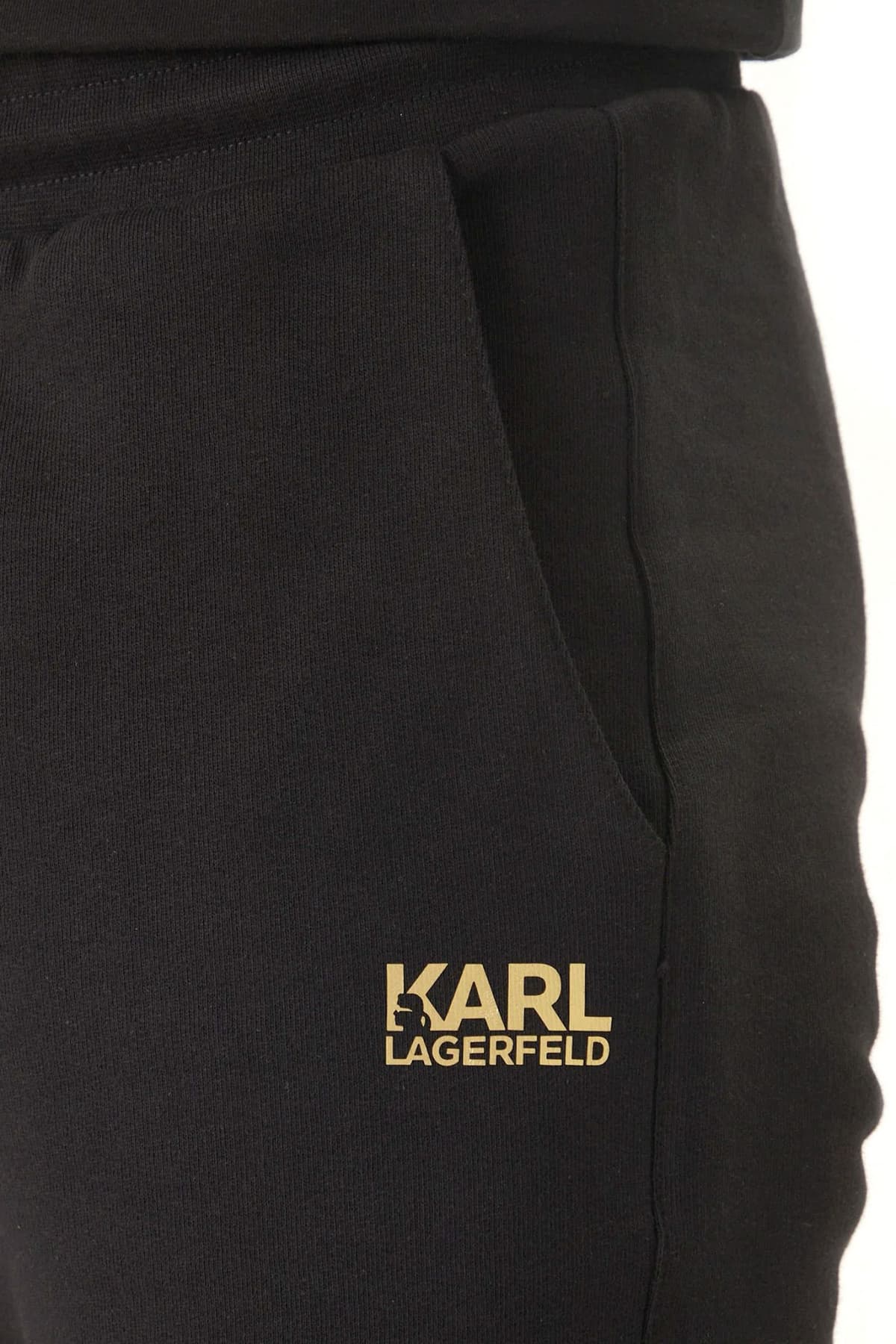 KARL LAGERFELD ΒΕΡΜΟΥΔΑ ΦΟΥΤΕΡ GOLD LOGO ΜΑΥΡΟ