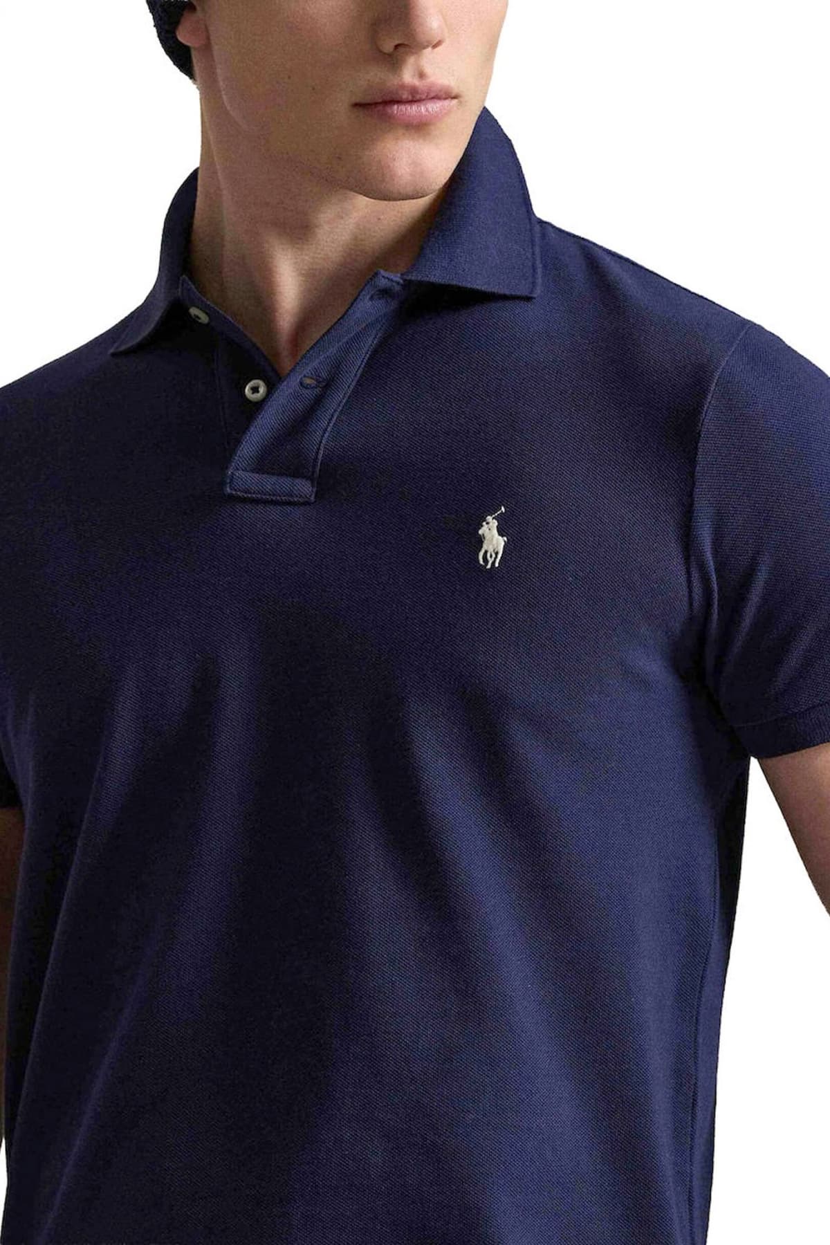 RALPH LAUREN POLO CUSTOM SLIM FIT LOGO ΜΠΛΕ