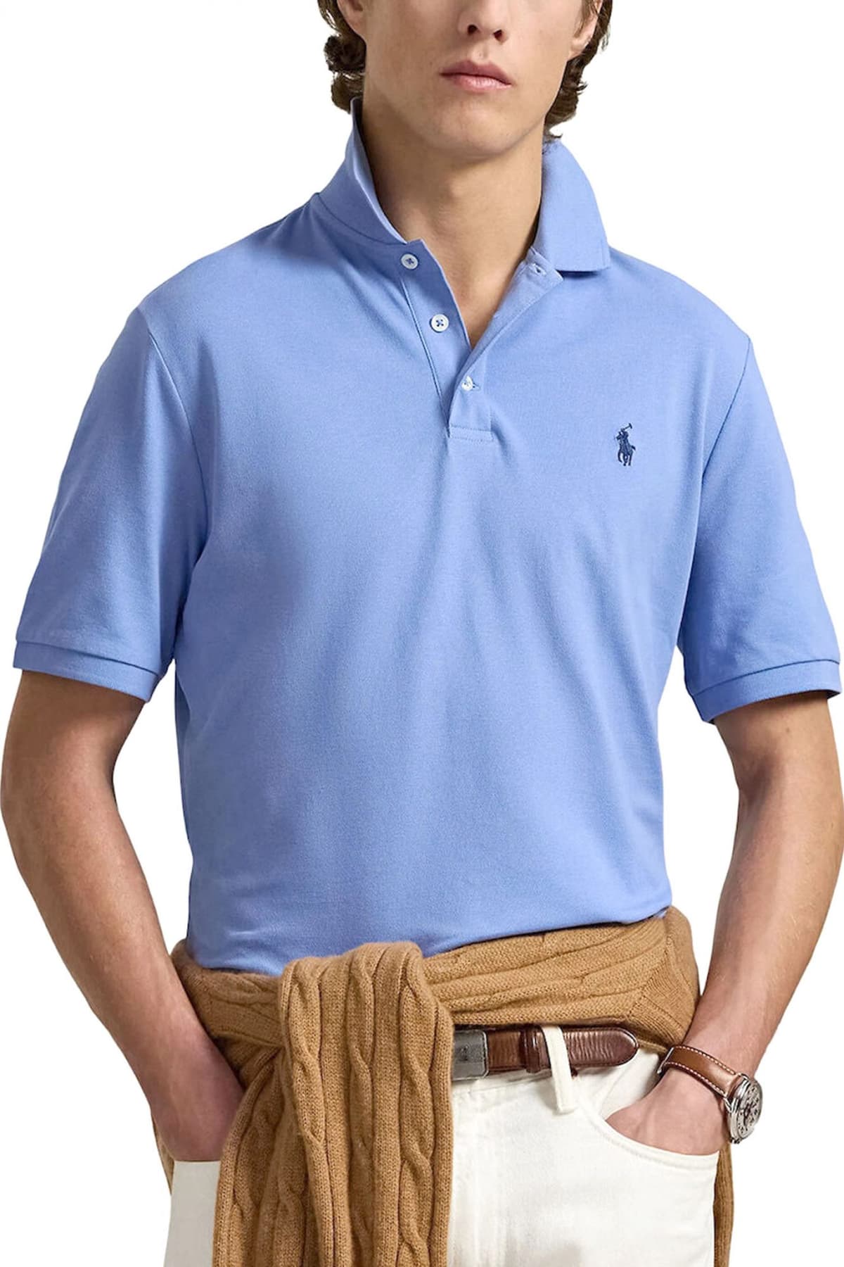 RALPH LAUREN POLO CUSTOM SLIM FIT LOGO ΣΙΕΛ