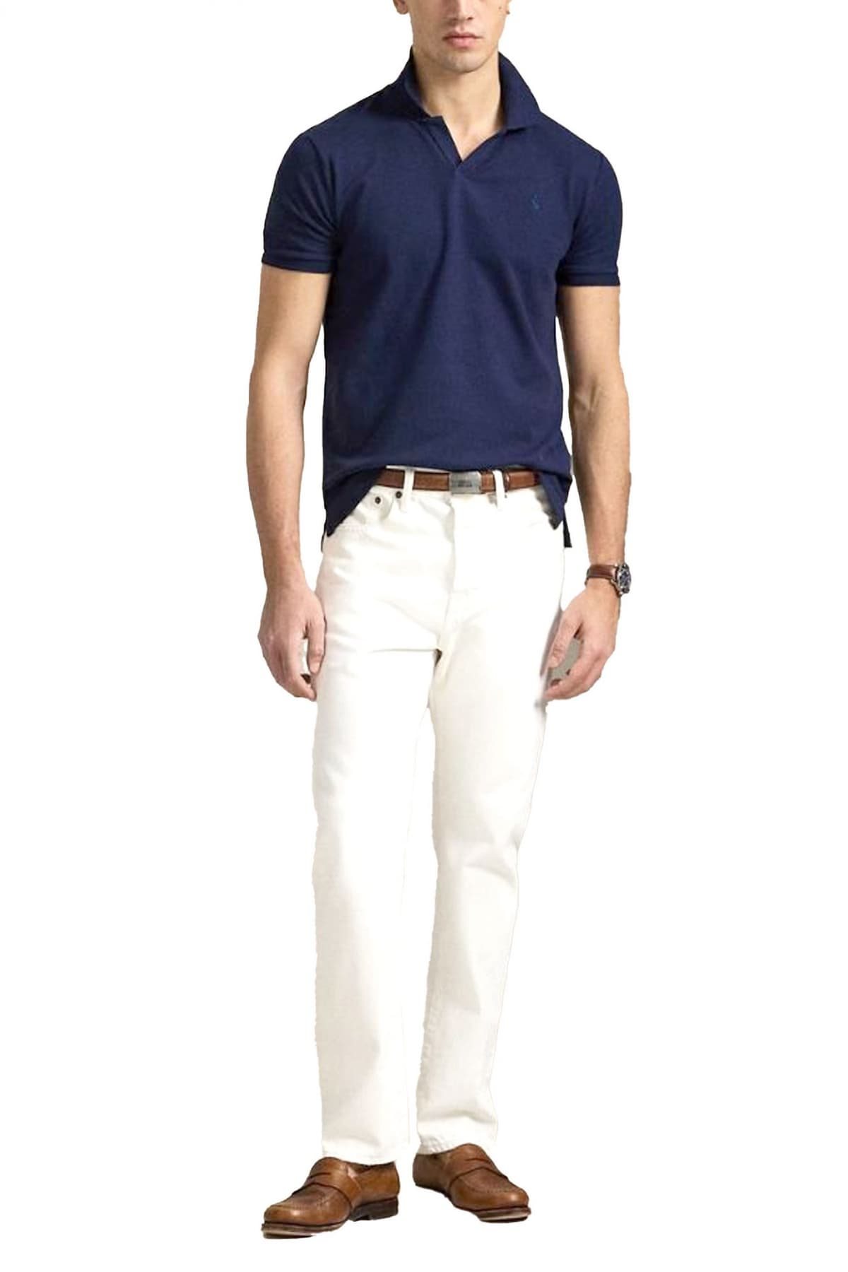 RALPH LAUREN POLO CUSTOM SLIM FIT LOGO ΜΠΛΕ