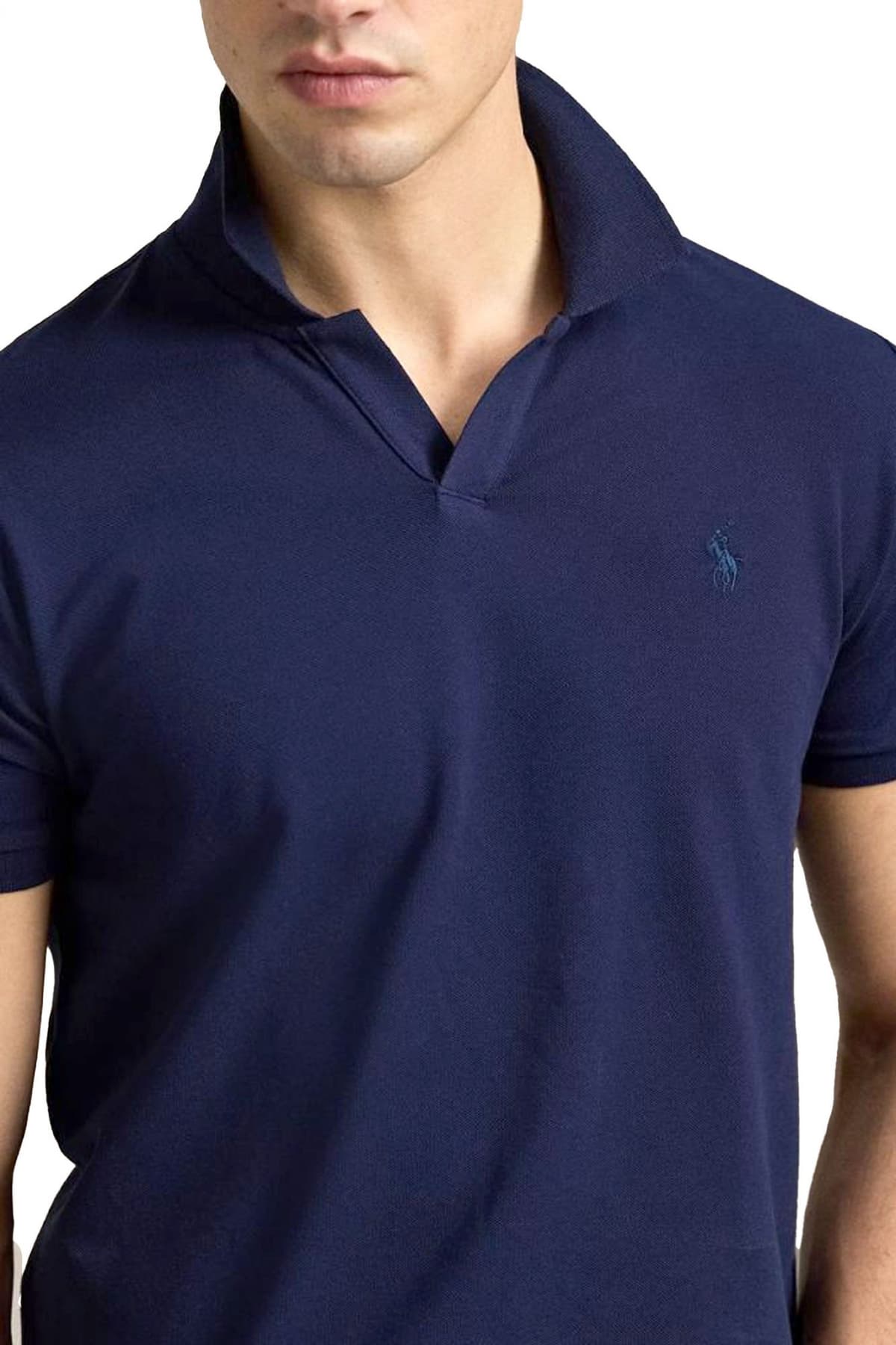 RALPH LAUREN POLO CUSTOM SLIM FIT LOGO ΜΠΛΕ
