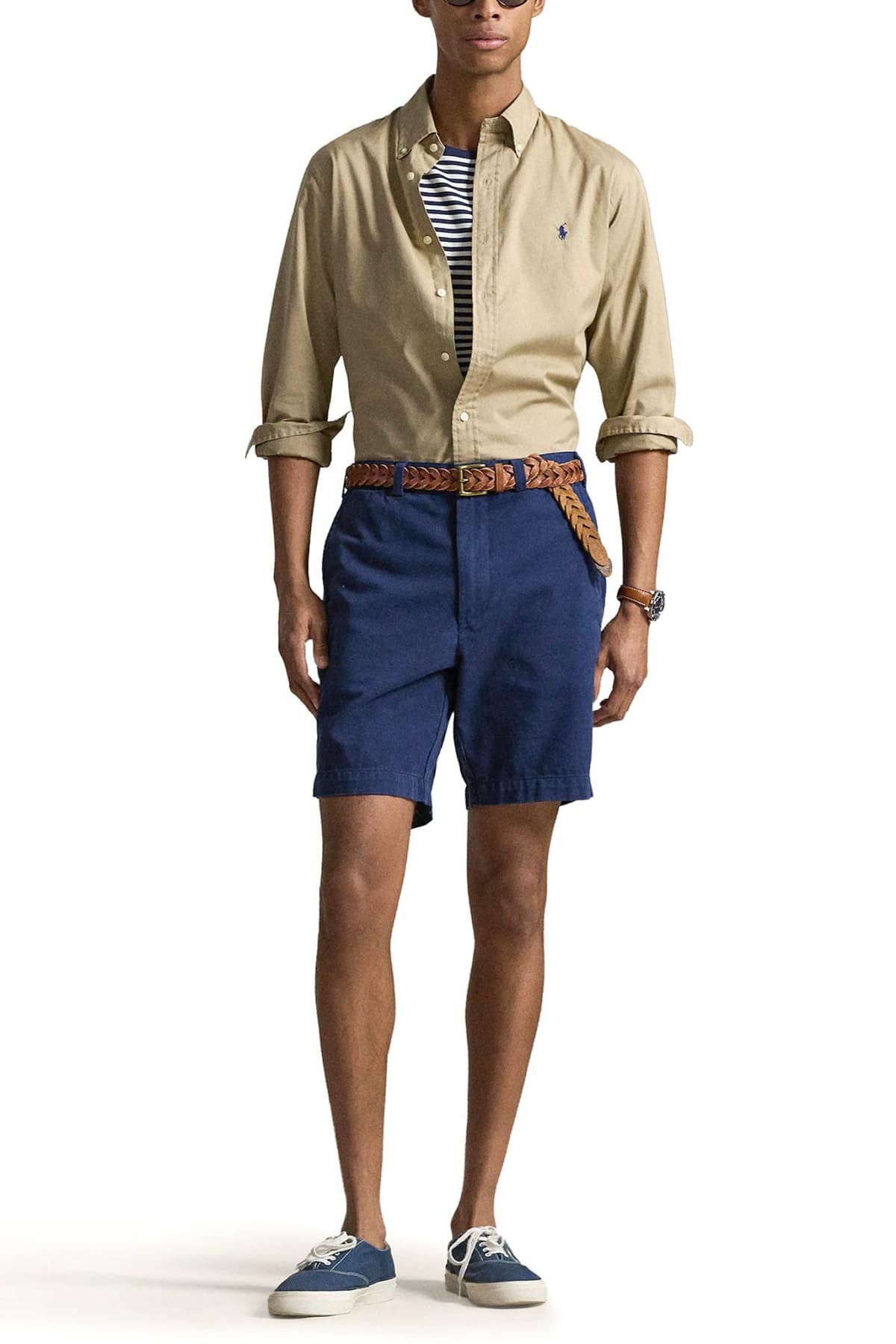 RALPH LAUREN ΠΟΥΚΑΜΙΣΟ BUTTON DOWN FEATHER WEIGHT TWILL ΜΠΕΖ