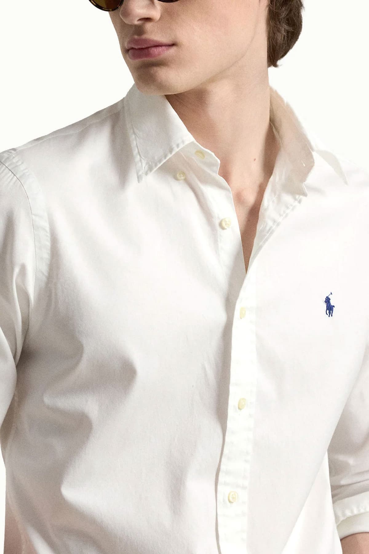 RALPH LAUREN ΠΟΥΚΑΜΙΣΟ BUTTON DOWN CUSTOM FIT FEATHER WEIGHT TWILL ΛΕΥΚΟ