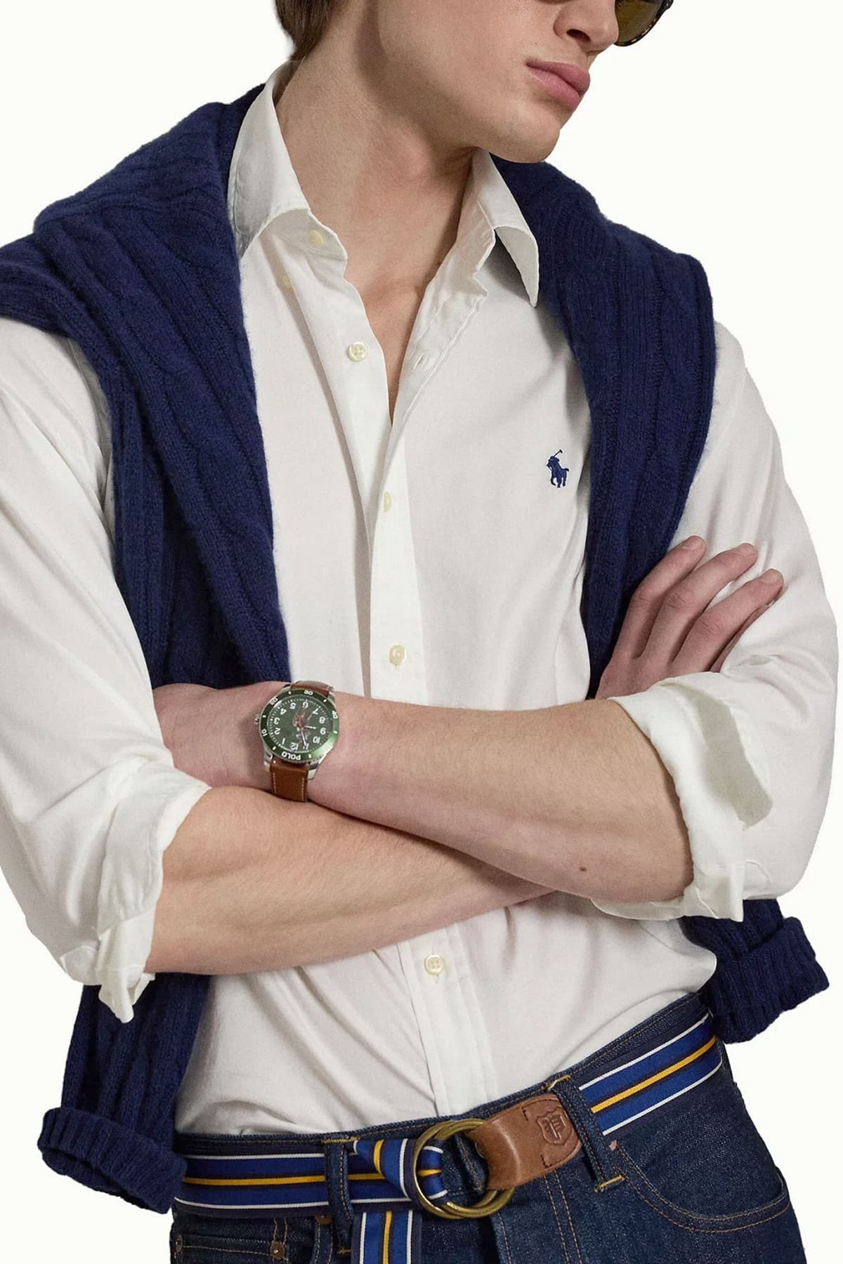 RALPH LAUREN ΠΟΥΚΑΜΙΣΟ BUTTON DOWN CUSTOM FIT FEATHER WEIGHT TWILL ΛΕΥΚΟ