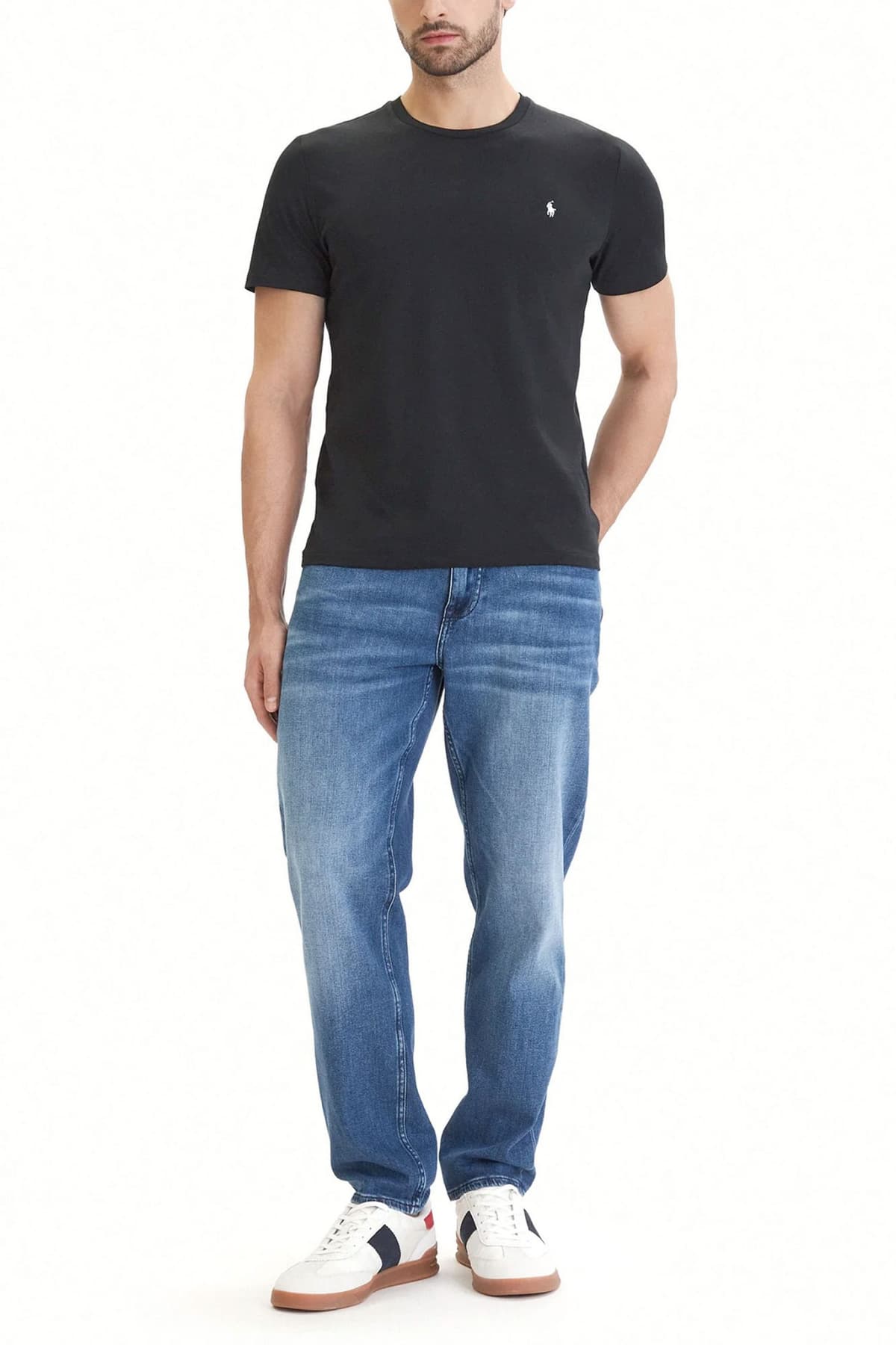 RALPH LAUREN T-SHIRT UNDERWEAR LOGO ΜΑΥΡΟ