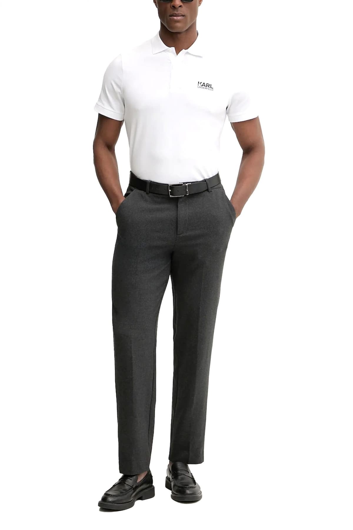 KARL LAGERFELD POLO LOGO ΛΕΥΚΟ