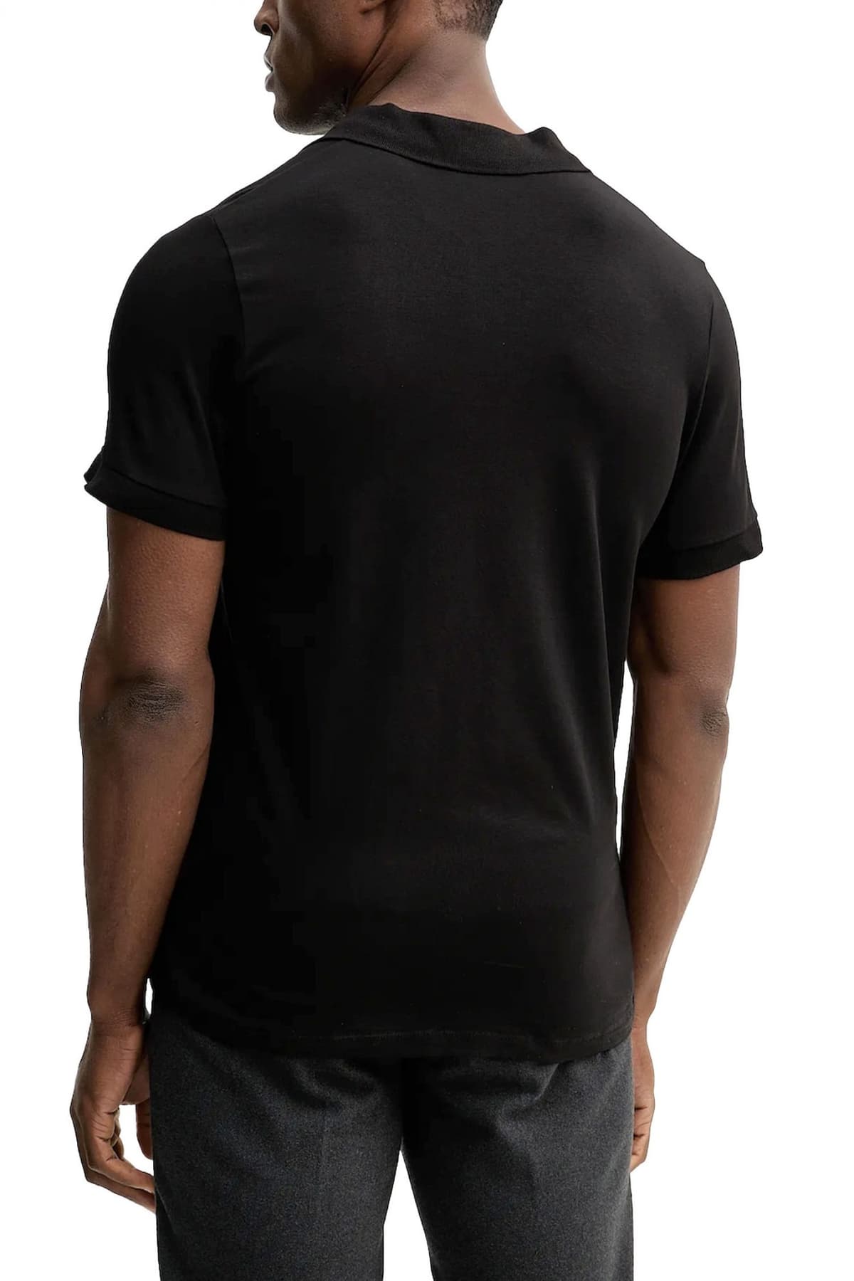 KARL LAGERFELD POLO GOLD LOGO ΜΑΥΡΟ