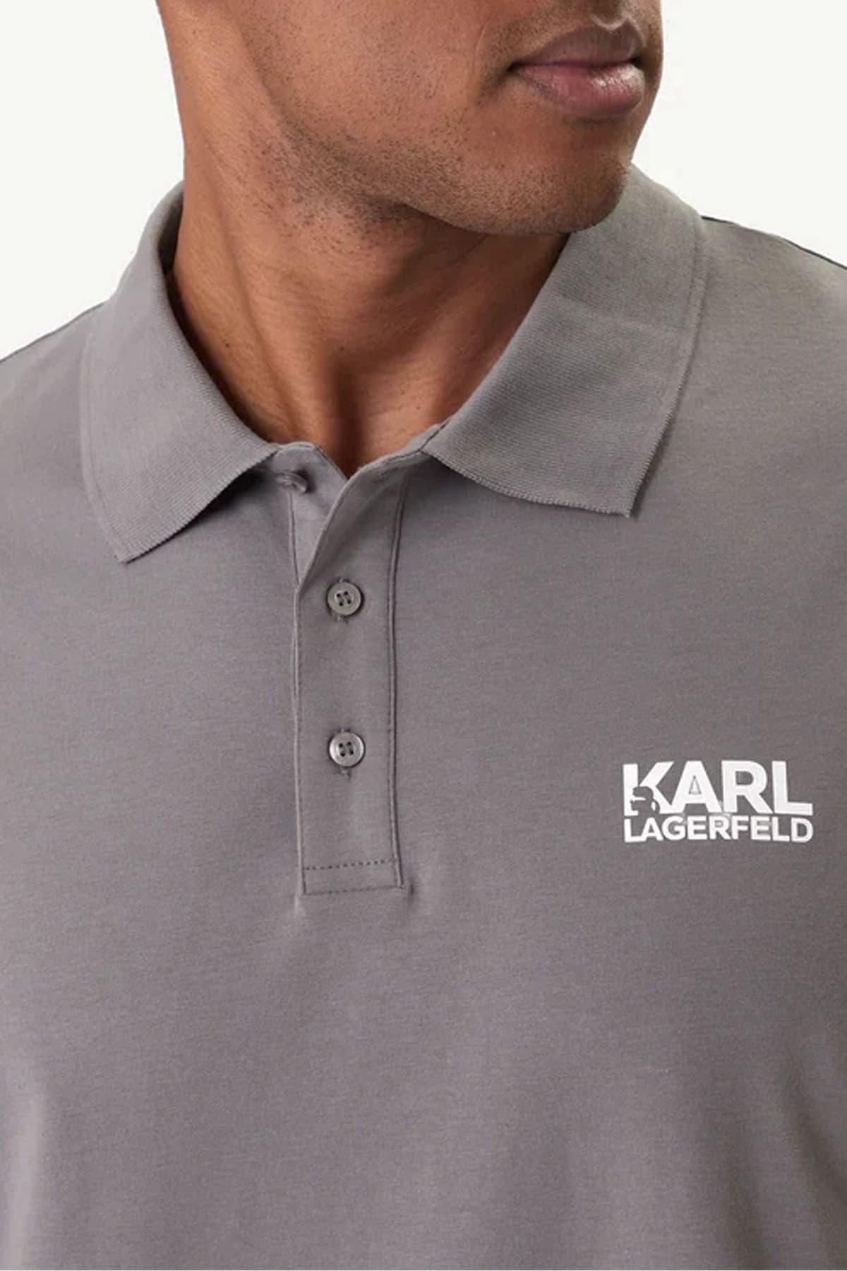 KARL LAGERFELD POLO LOGO ΓΚΡΙ