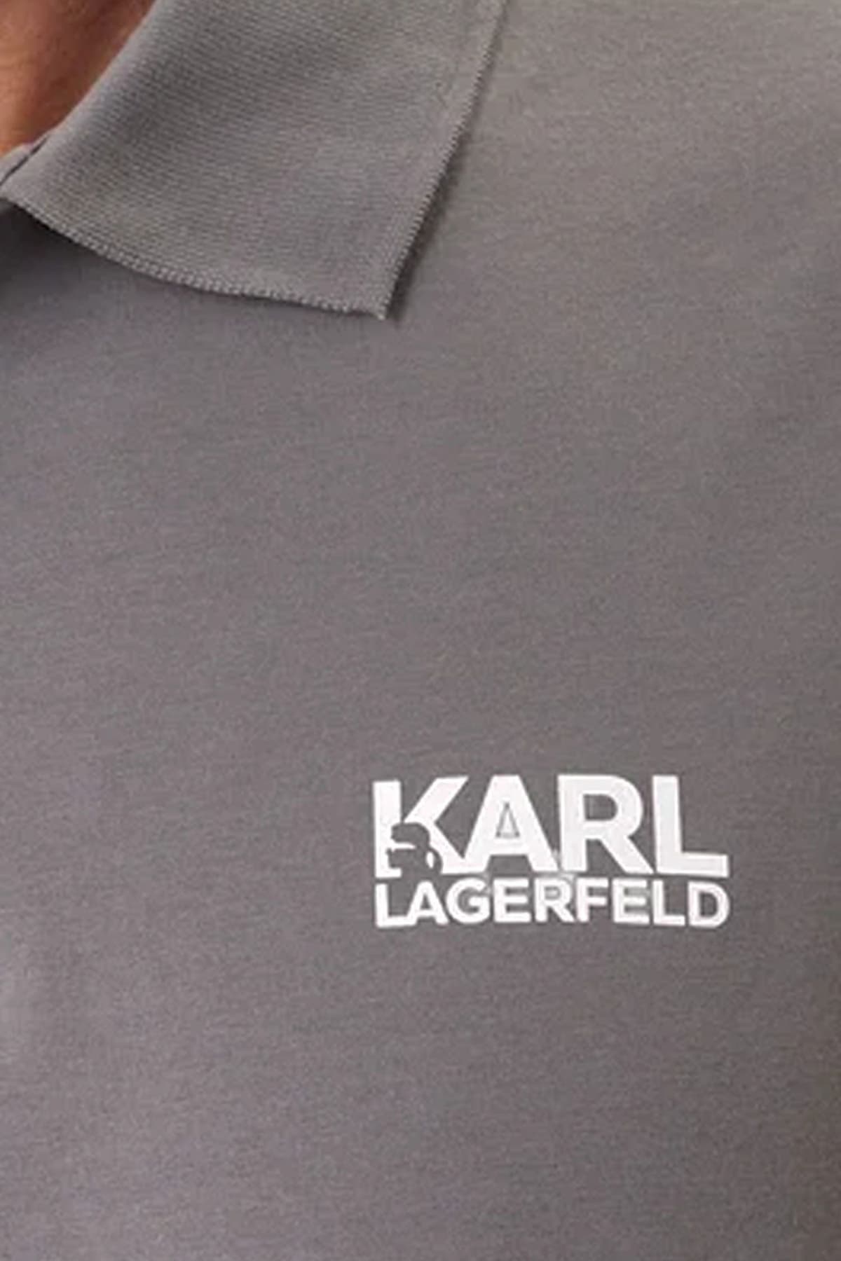 KARL LAGERFELD POLO LOGO ΓΚΡΙ