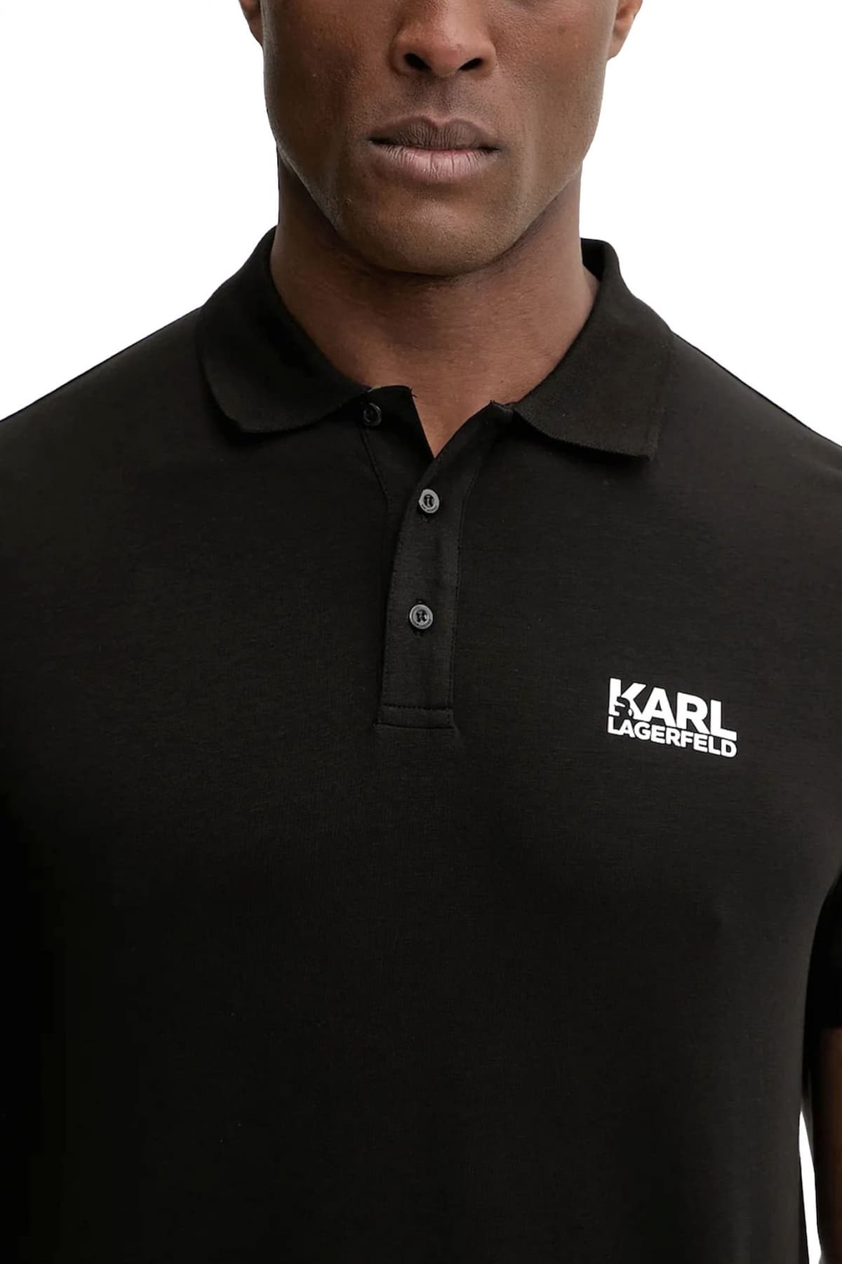 KARL LAGERFELD POLO LOGO ΜΑΥΡΟ