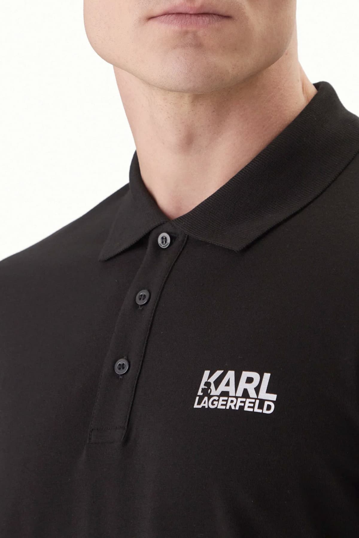 KARL LAGERFELD POLO LOGO ΜΑΥΡΟ