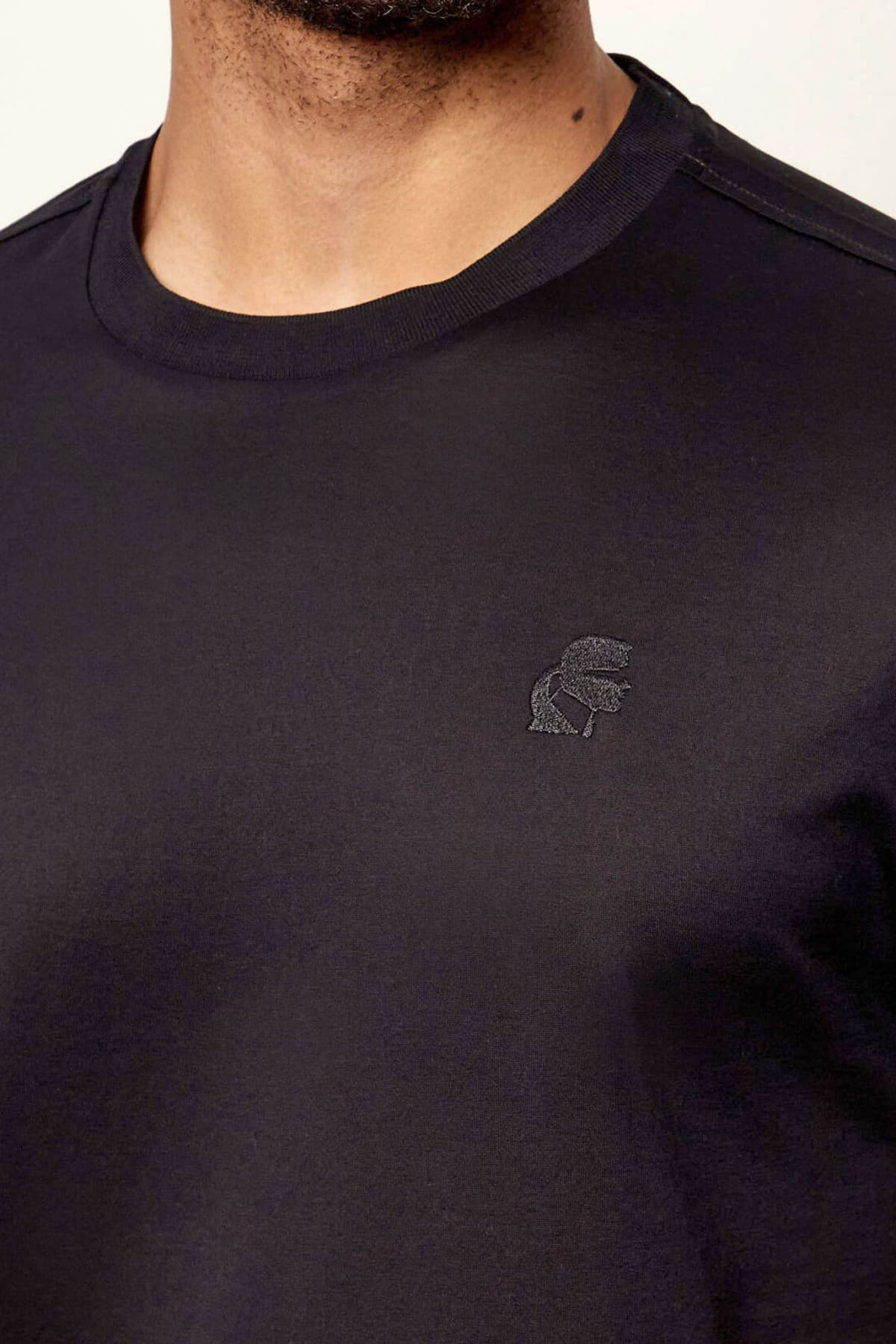 KARL LAGERFELD T-SHIRT LOGO ΜΑΥΡΟ