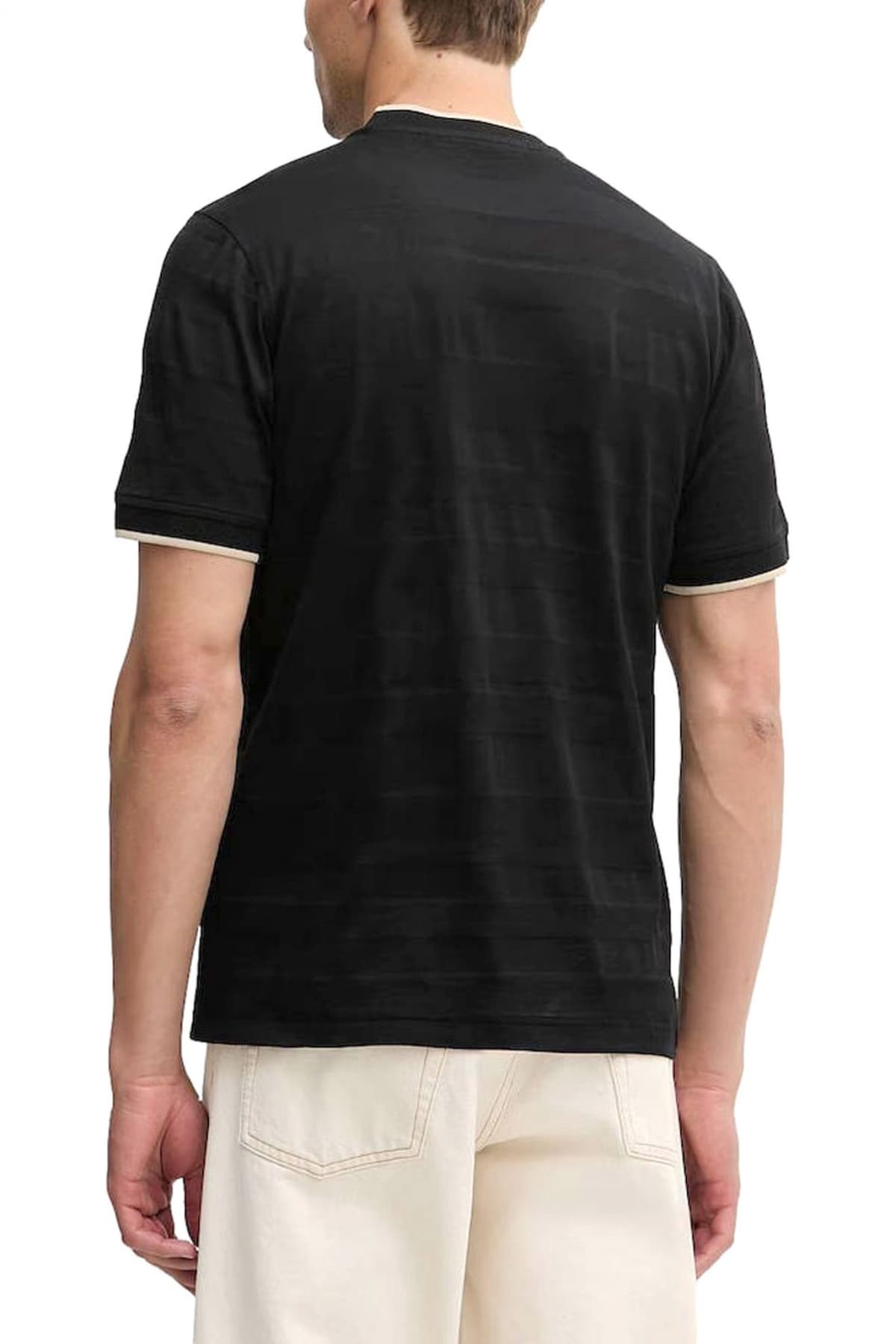 KARL LAGERFELD T-SHIRT LOGO ΜΑΥΡΟ-ΕΚΡΟΥ