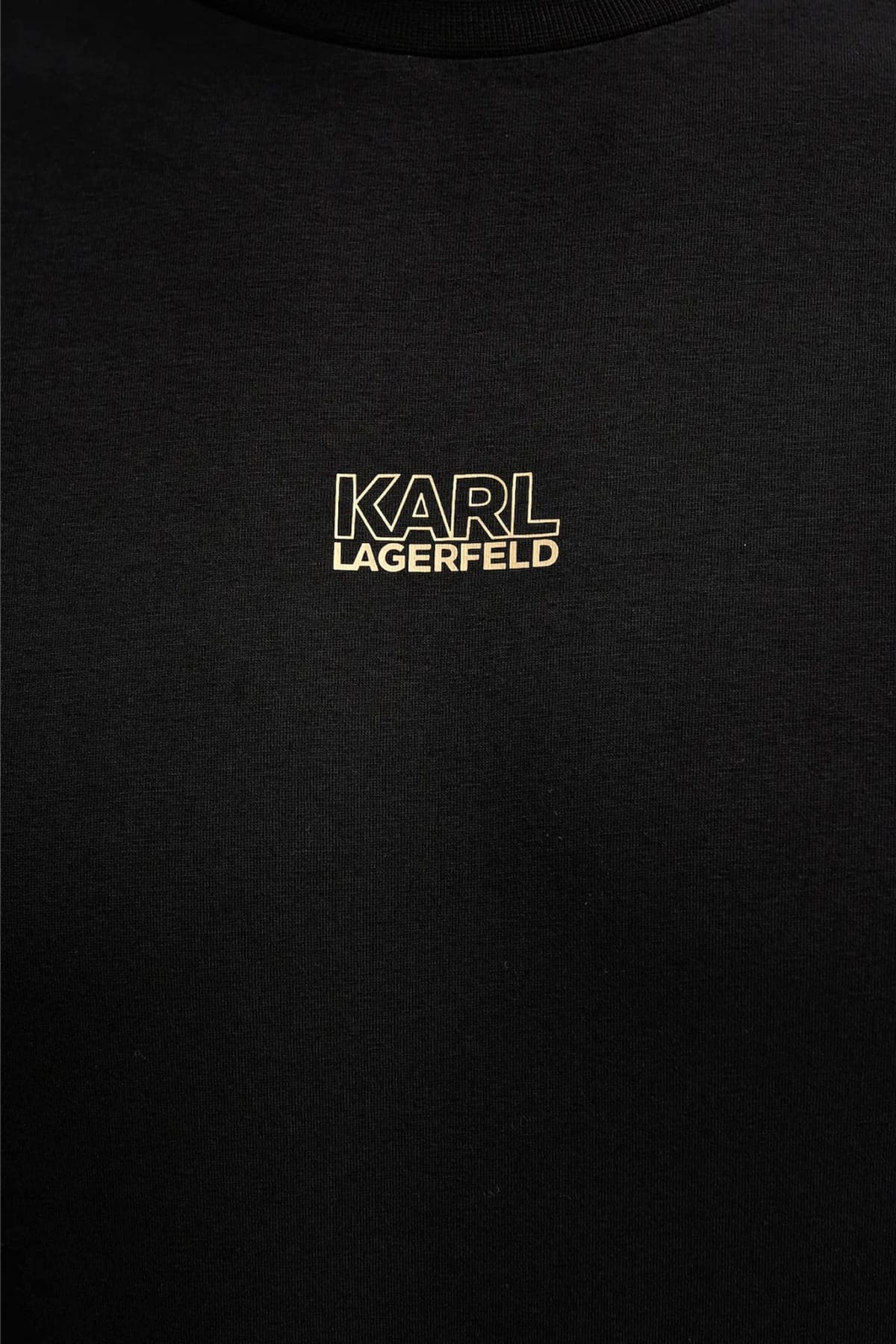 KARL LAGERFELD T-SHIRT CREW NECK LOGO ΜΑΥΡΟ
