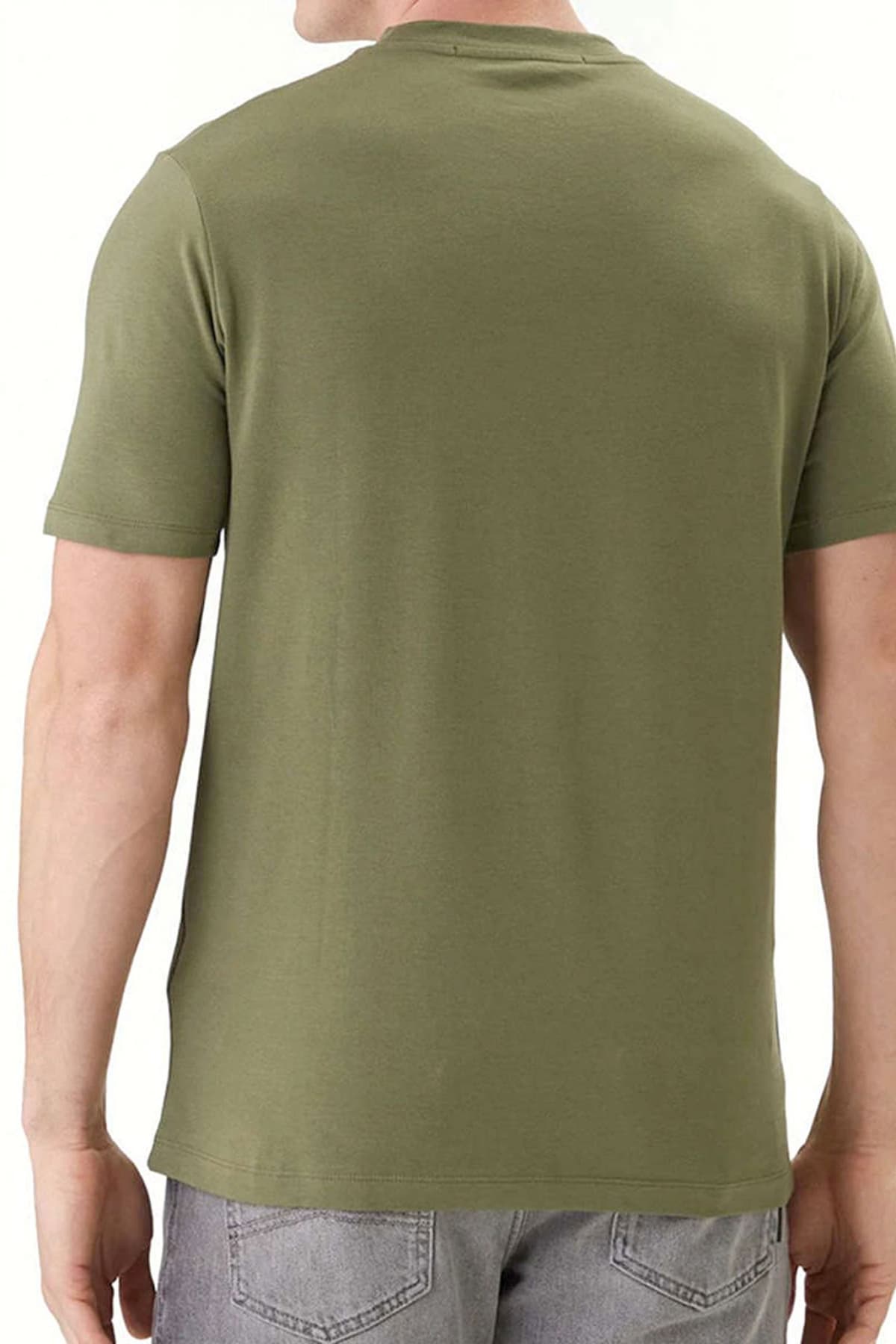 KARL LAGERFELD T-SHIRT CREW NECK LOGO ΧΑΚΙ