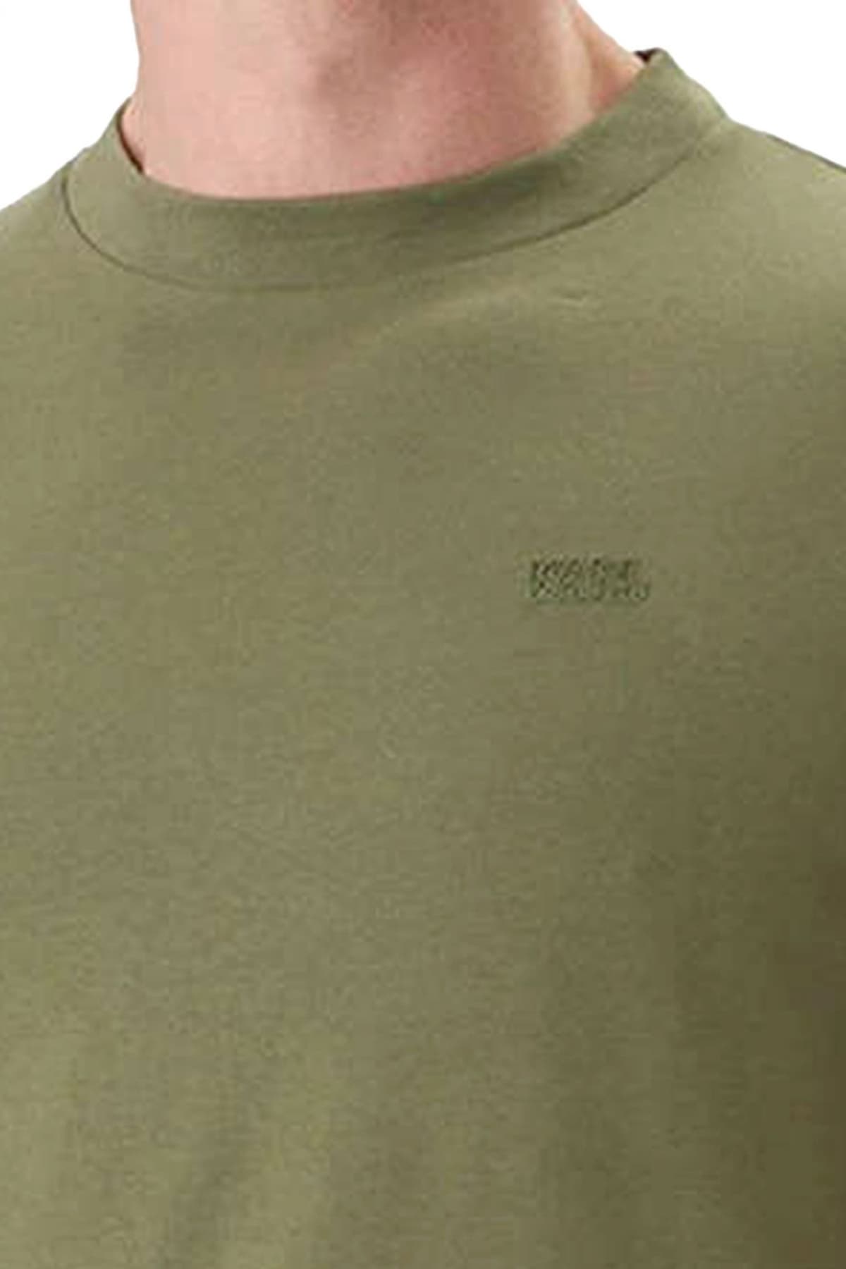 KARL LAGERFELD T-SHIRT CREW NECK LOGO ΧΑΚΙ