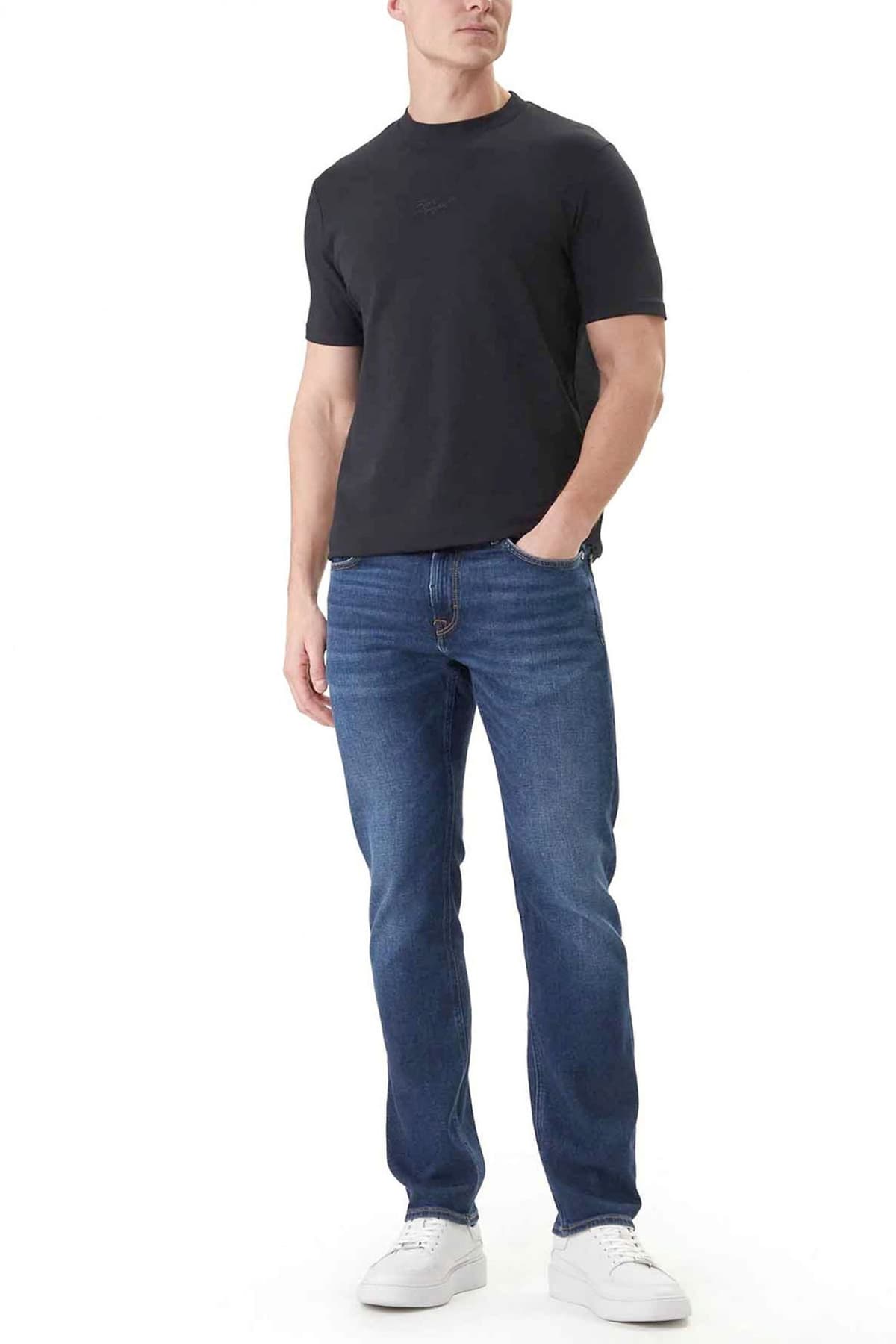 KARL LAGERFELD T-SHIRT CREW NECK LOGO ΜΠΛΕ