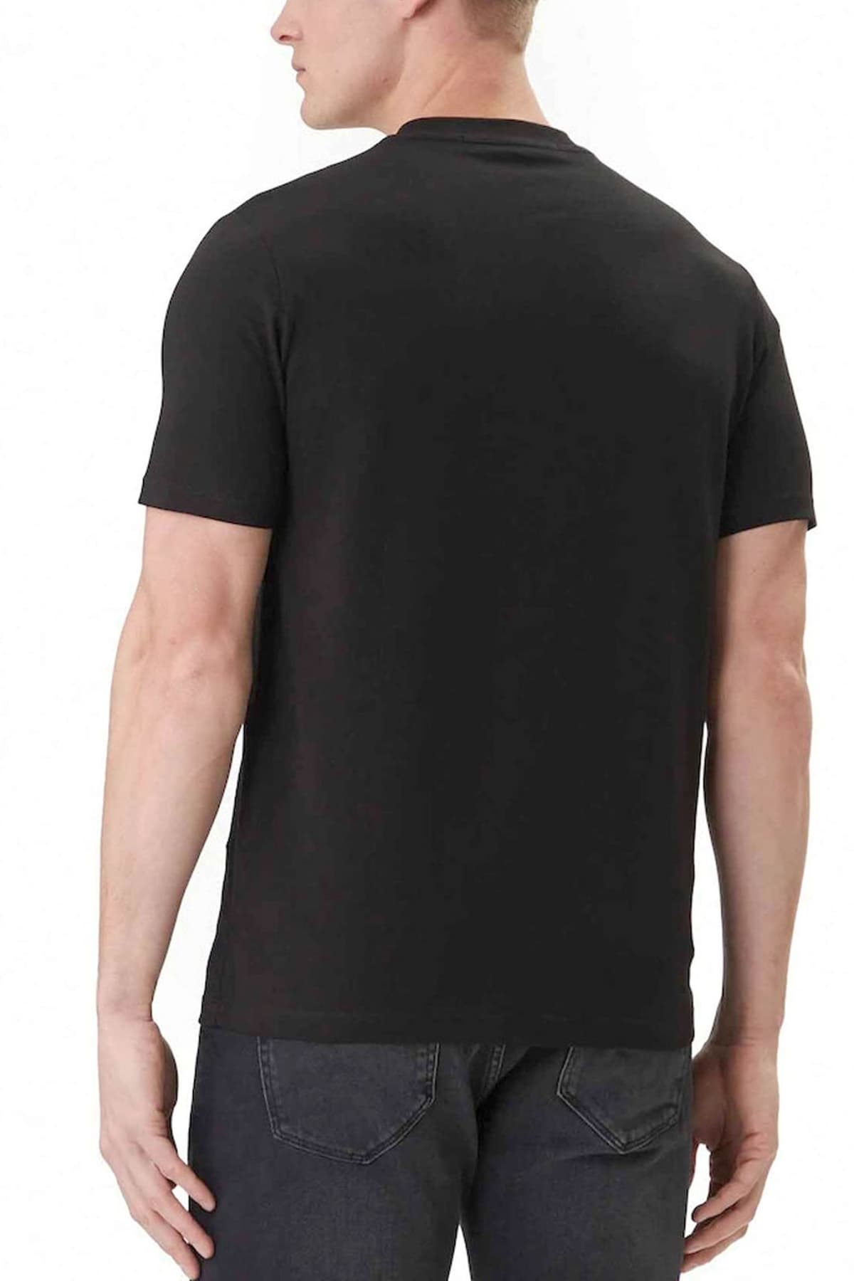 KARL LAGERFELD T-SHIRT CREW NECK LOGO ΜΑΥΡΟ