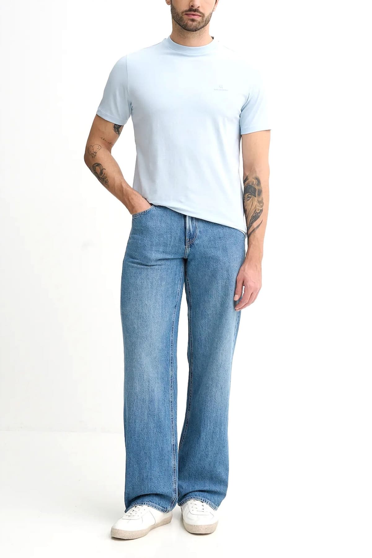 KARL LAGERFELD T-SHIRT CREW NECK LOGO ΣΙΕΛ