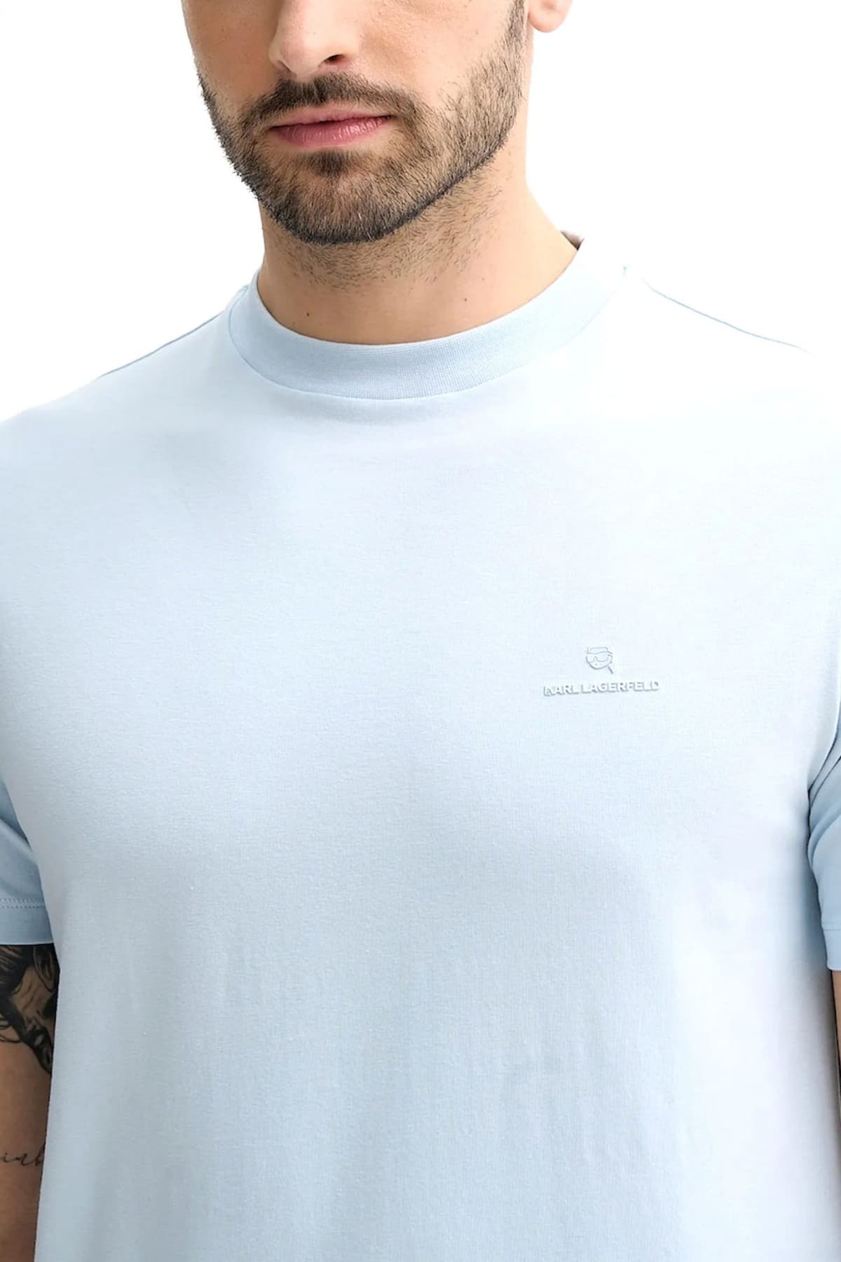 KARL LAGERFELD T-SHIRT CREW NECK LOGO ΣΙΕΛ