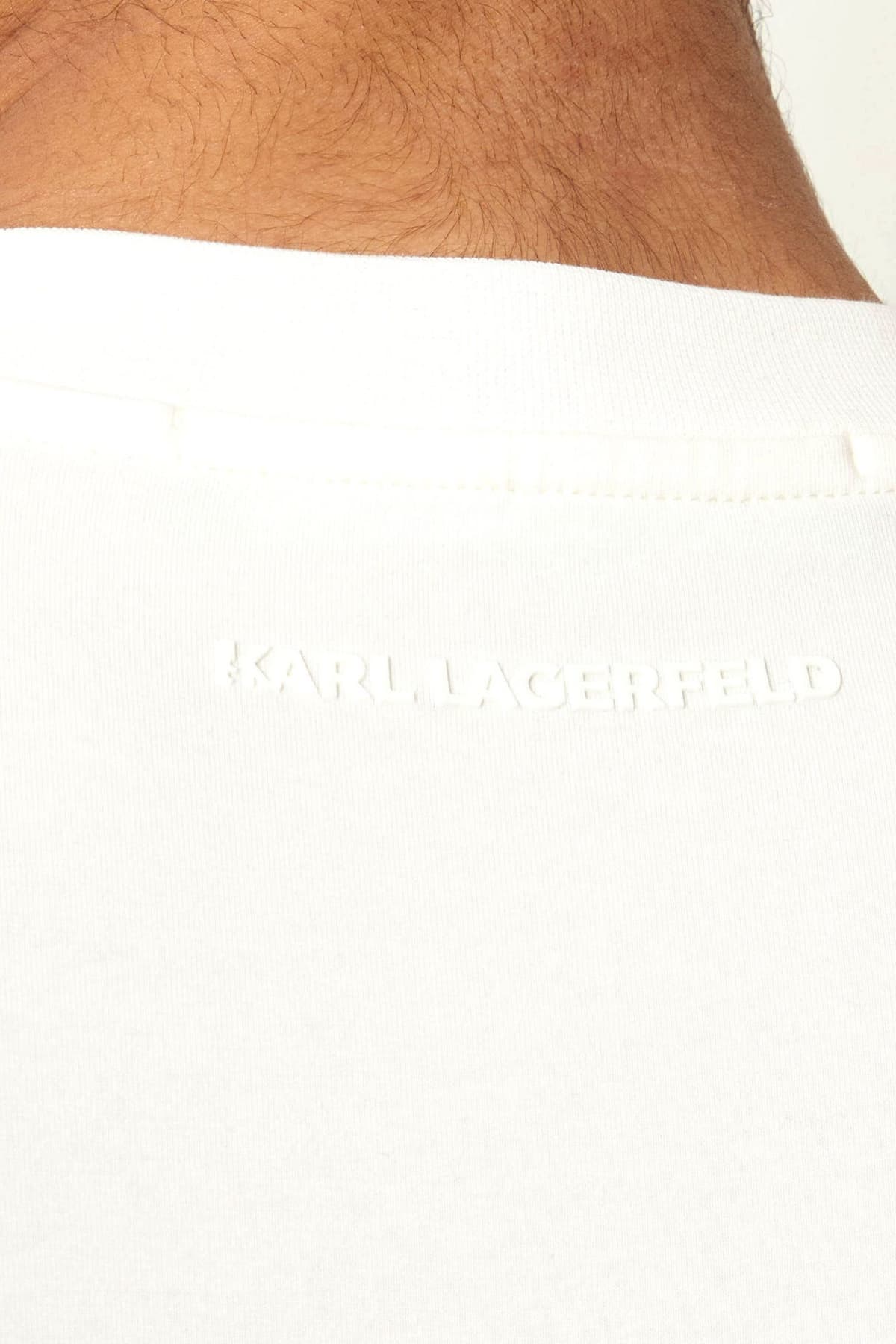 KARL LAGERFELD T-SHIRT CREW NECK BIG LOGO ΥΠΟΛΕΥΚΟ