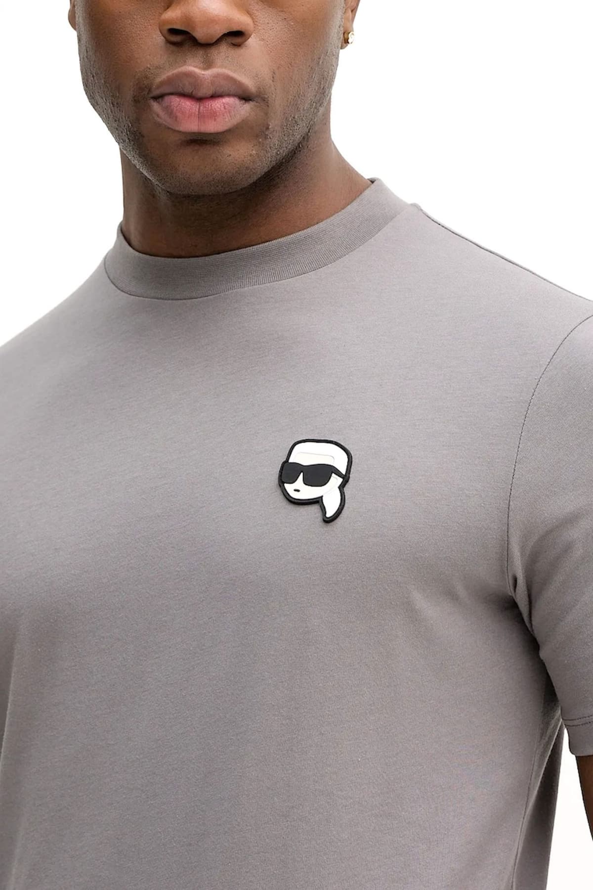 KARL LAGERFELD T-SHIRT LOGO ΓΚΡΙ