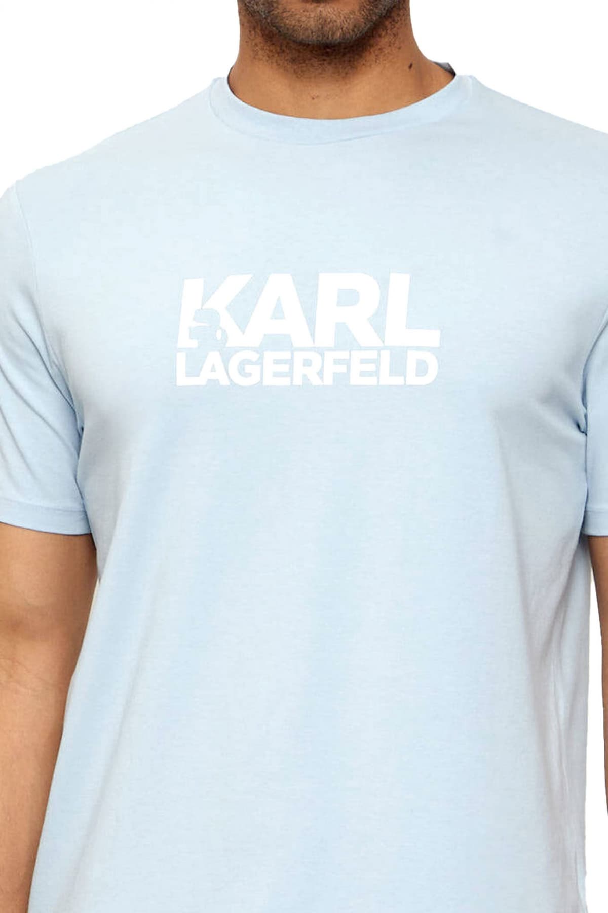 KARL LAGERFELD T-SHIRT CREW NECK LOGO ΣΙΕΛ