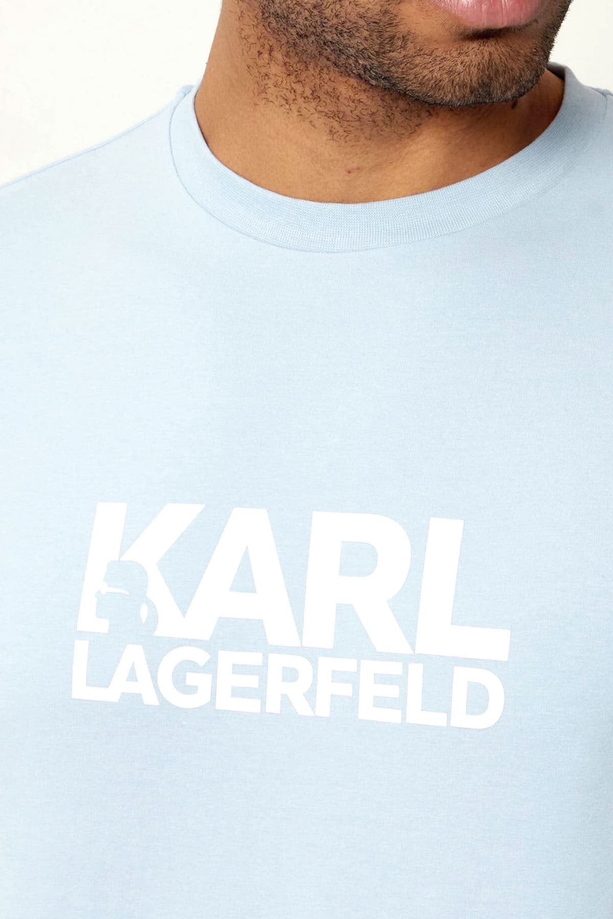 KARL LAGERFELD T-SHIRT CREW NECK LOGO ΣΙΕΛ