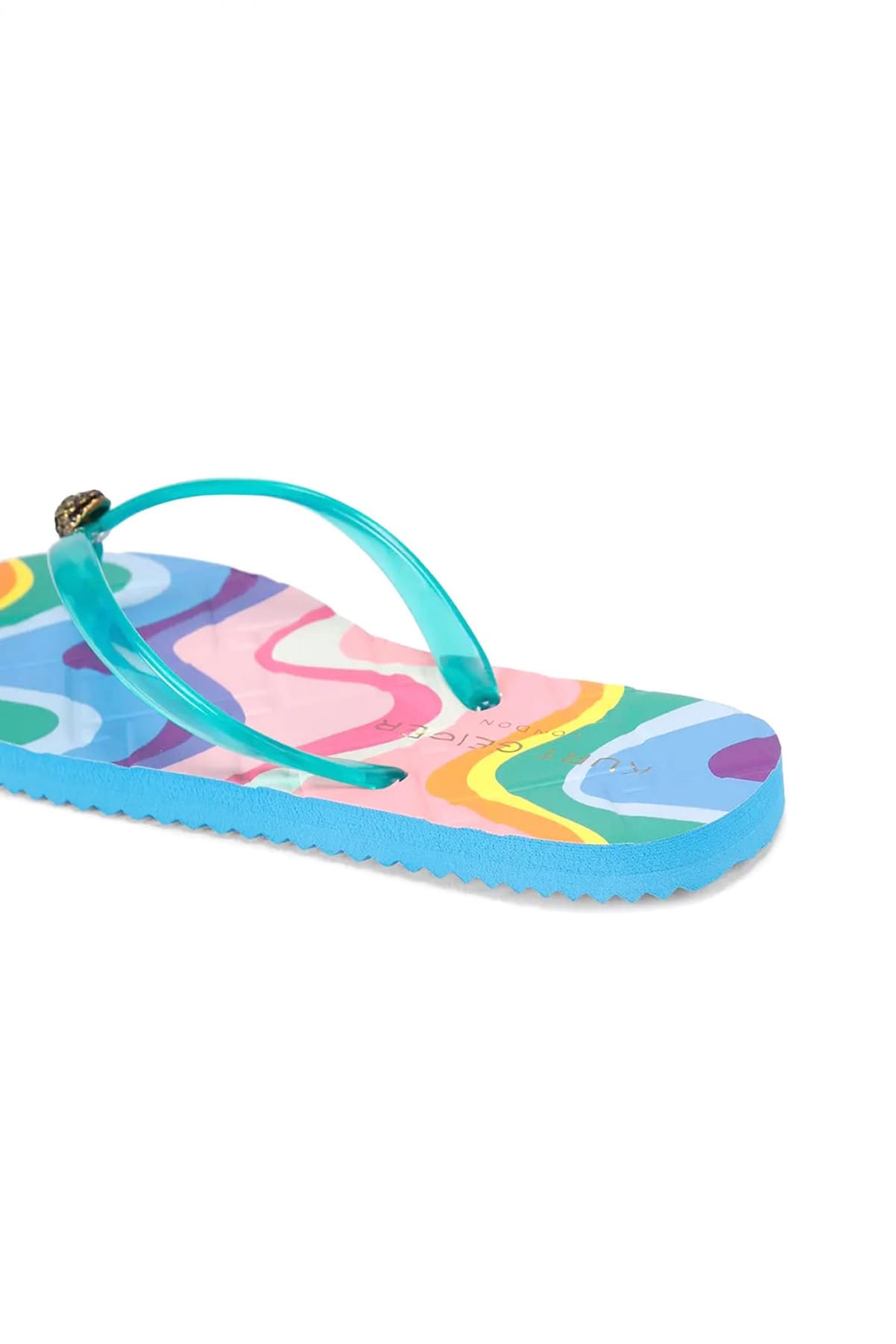 KURT GEIGER ΠΑΠΟΥΤΣΙΑ ΣΑΓΙΟΝΑΡΕΣ KENSINGTON Q FLIP FLOP LOGO ΠΟΛΥΧΡΩΜΟ/ΜΠΛΕ