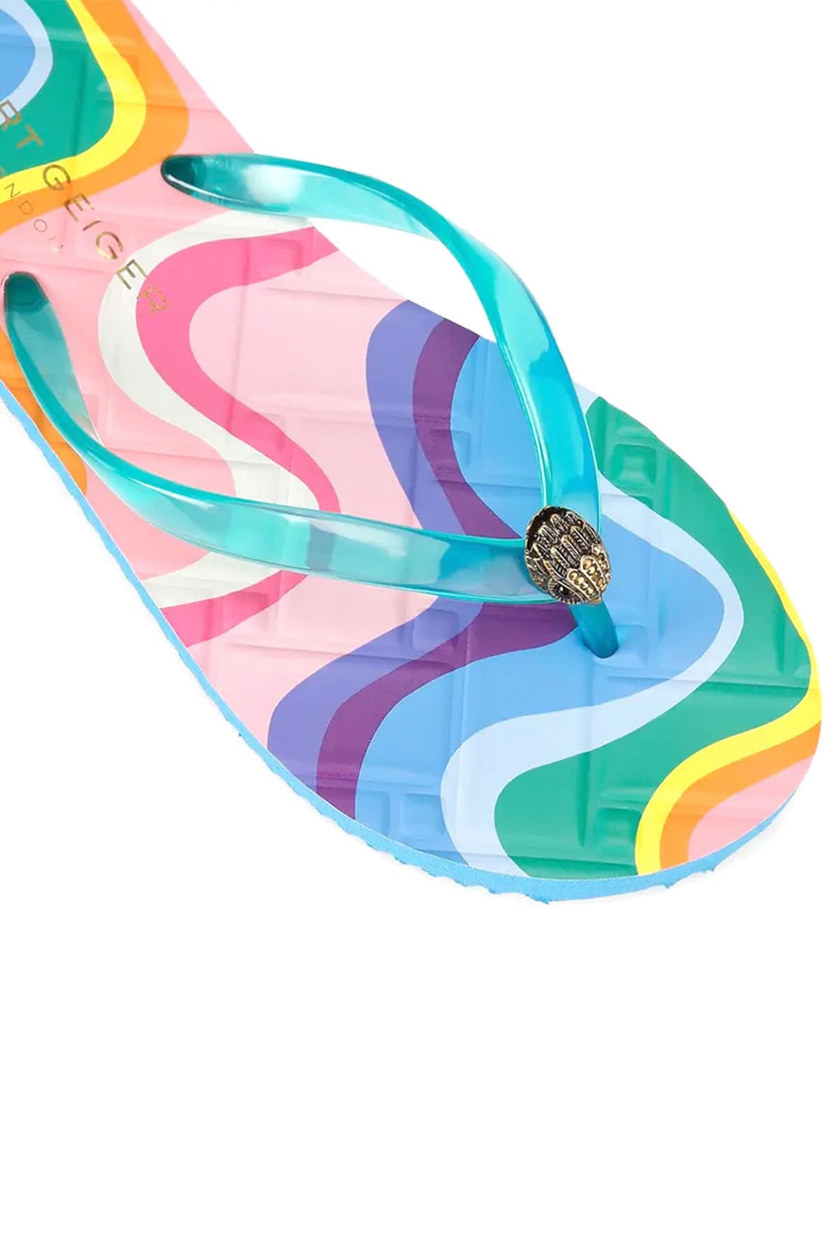 KURT GEIGER ΠΑΠΟΥΤΣΙΑ ΣΑΓΙΟΝΑΡΕΣ KENSINGTON Q FLIP FLOP LOGO ΠΟΛΥΧΡΩΜΟ/ΜΠΛΕ