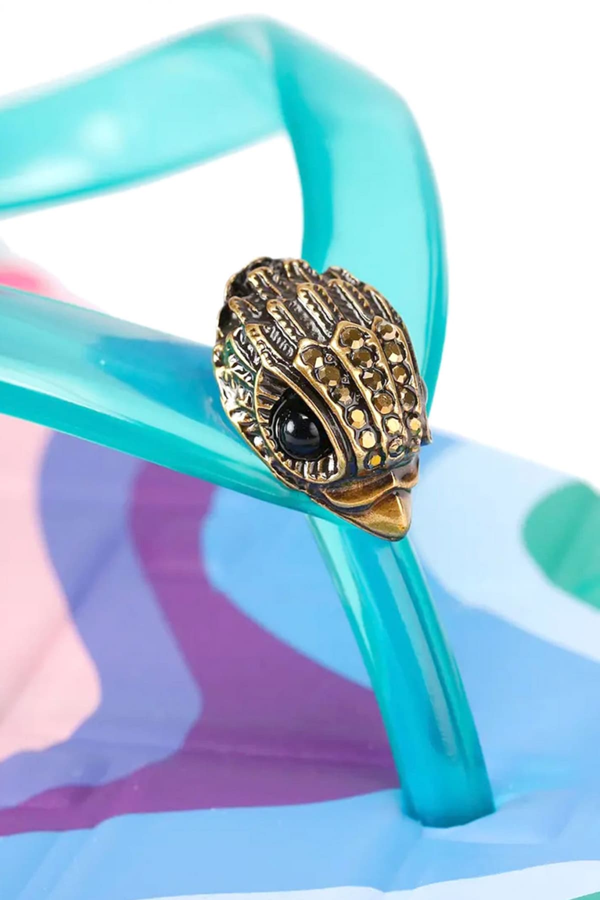 KURT GEIGER ΠΑΠΟΥΤΣΙΑ ΣΑΓΙΟΝΑΡΕΣ KENSINGTON Q FLIP FLOP LOGO ΠΟΛΥΧΡΩΜΟ/ΜΠΛΕ