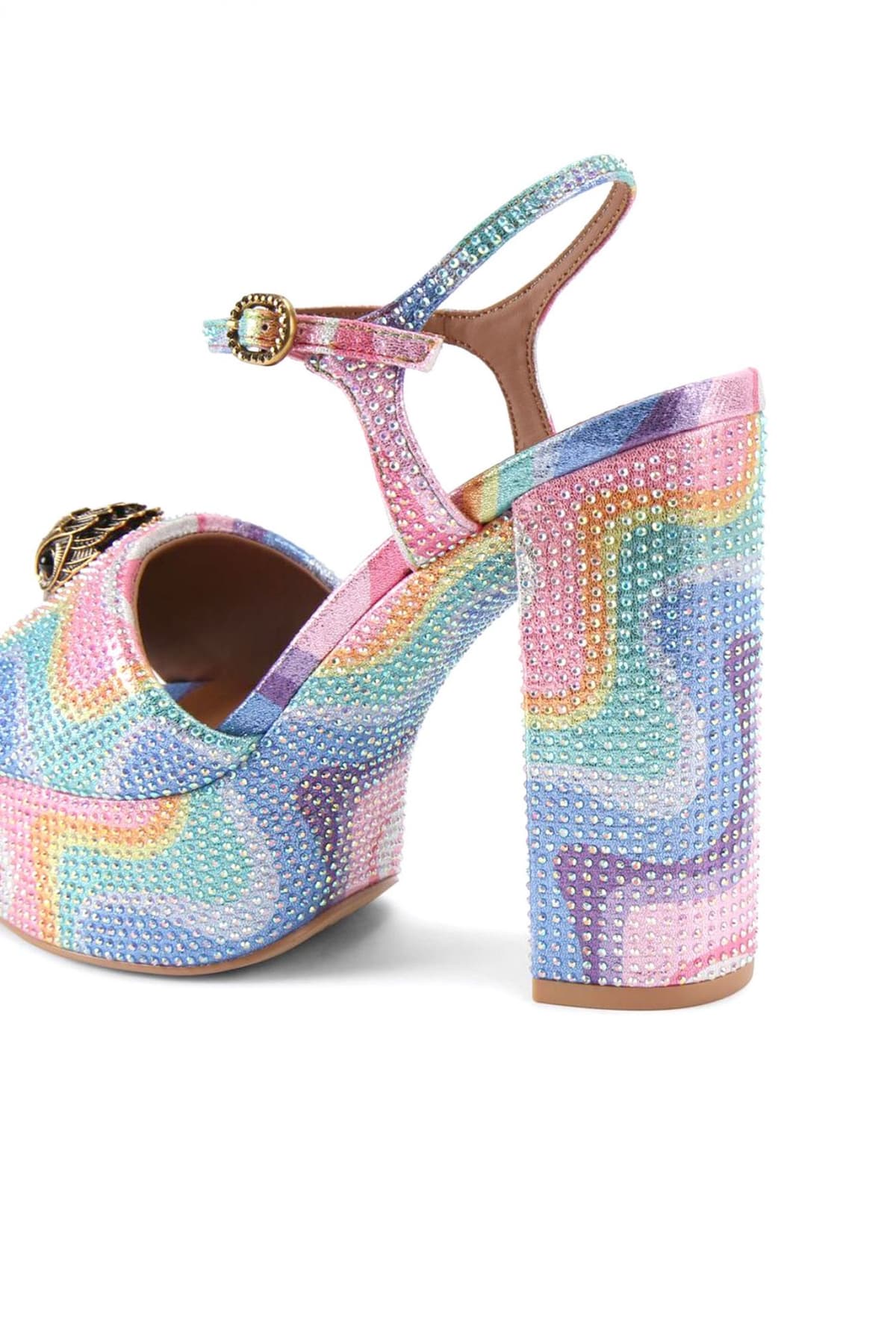 KURT GEIGER ΠΑΠΟΥΤΣΙΑ ΠΕΔΙΛΑ KENSINGTON PLATFORM SDL ΣΤΡΑΣ LOGO ΠΟΛΥΧΡΩΜΟ