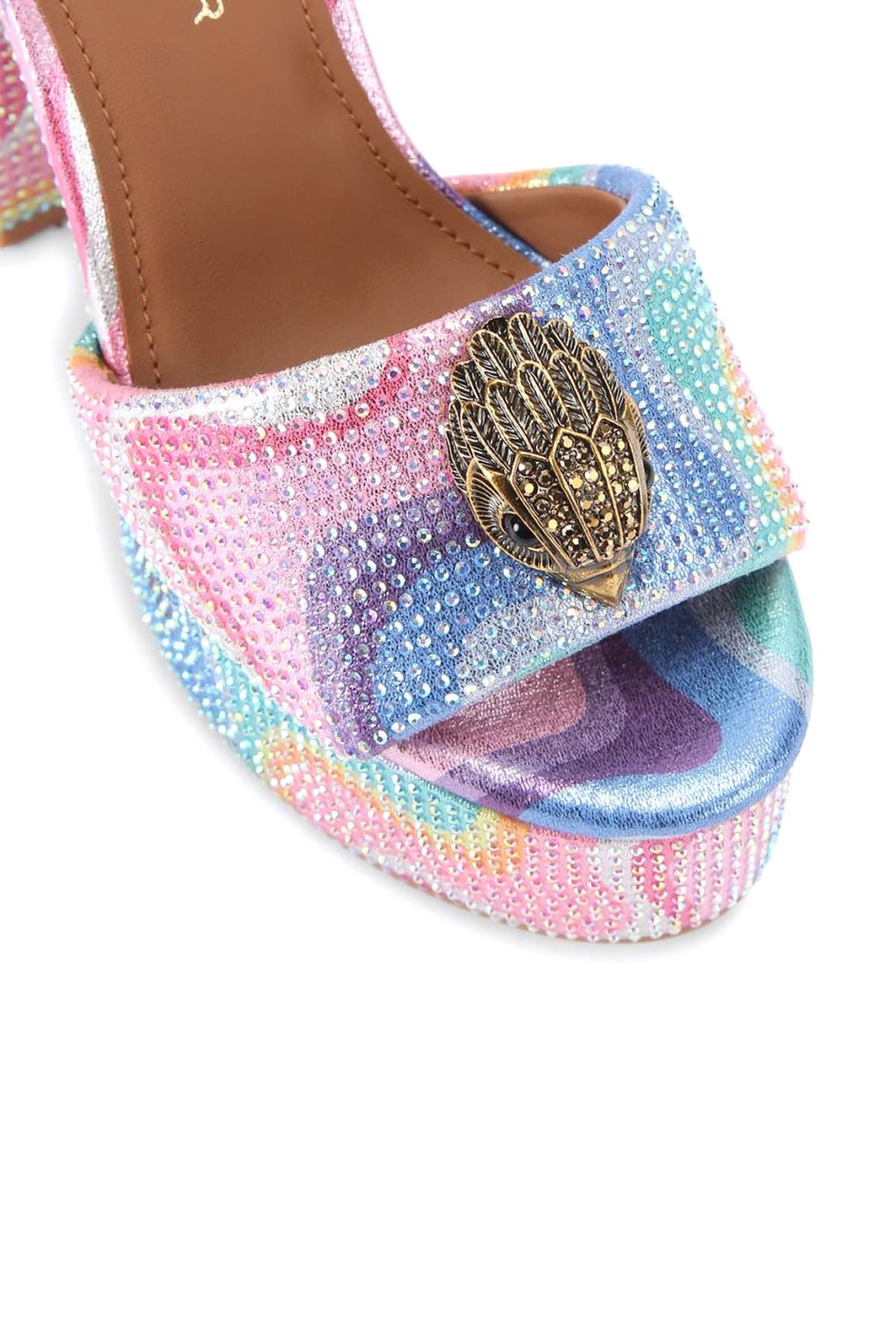 KURT GEIGER ΠΑΠΟΥΤΣΙΑ ΠΕΔΙΛΑ KENSINGTON PLATFORM SDL ΣΤΡΑΣ LOGO ΠΟΛΥΧΡΩΜΟ