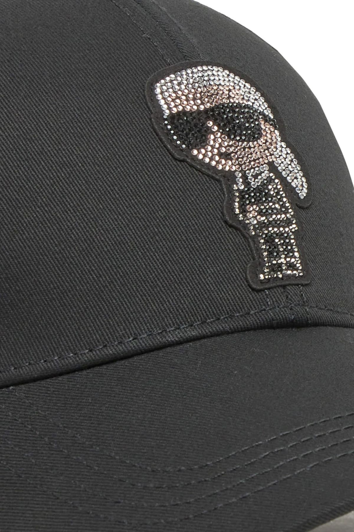 KARL LAGERFELD ΚΑΠΕΛΟ IRON RHINESTONES LOGO ΣΤΡΑΣ ΜΑΥΡΟ