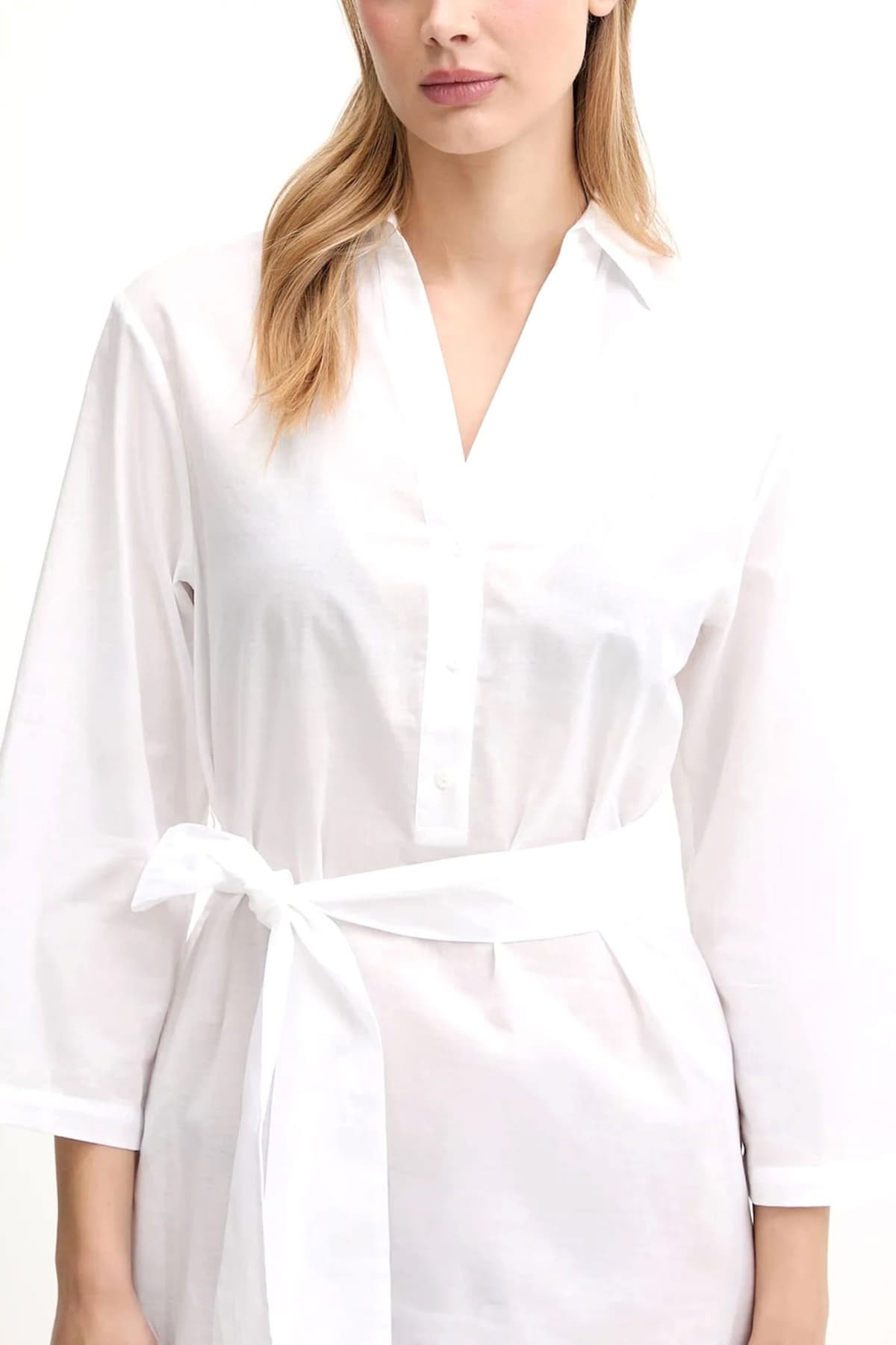 KARL LAGERFELD ΠΑΡΕΟ DNA SIGNATURE BEACH DRESS ΑΝΟΙΓΜΑΤΑ ΚΑΤΩ ΑΠΟΣΠΩΜΕΝΗ ΖΩΝΗ ΛΕΥΚΟ