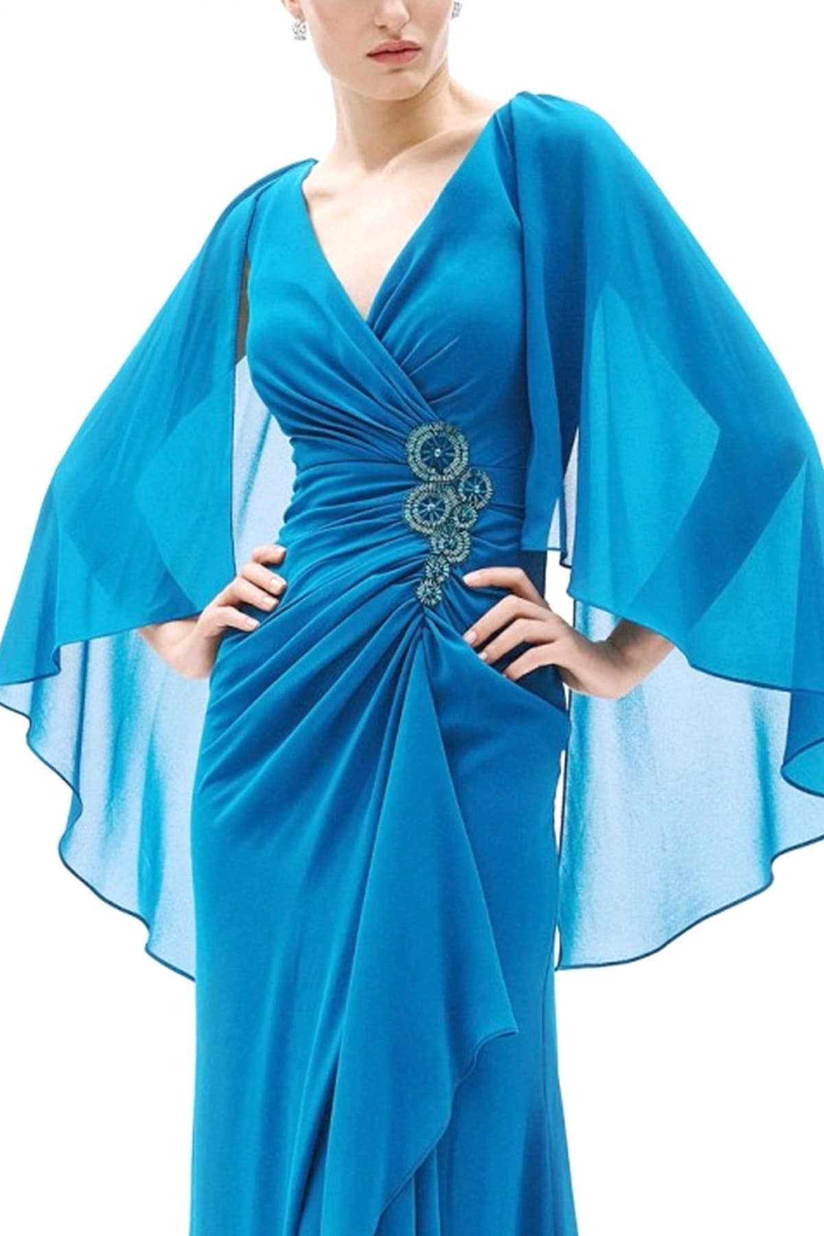 ALLURE EVENING ΦΟΡΕΜΑ MAXI ΝΤΡΑΠΕ ΑΝΟΙΓΜΑ ΚΑΤΩ ΠΕΤΡΟΛ