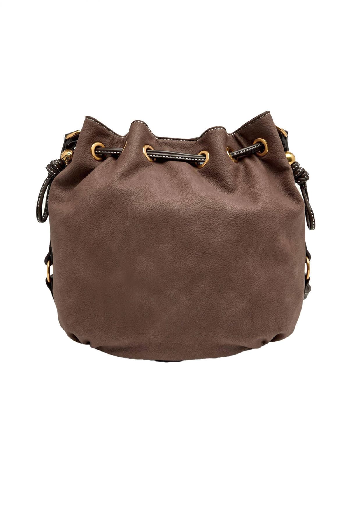 LIU-JO ΤΣΑΝΤΑ BUCKET ΩΜΟΥ GINESA LOGO ΜΕΤΑΛΛΙΚΟ ΚΑΦΕ