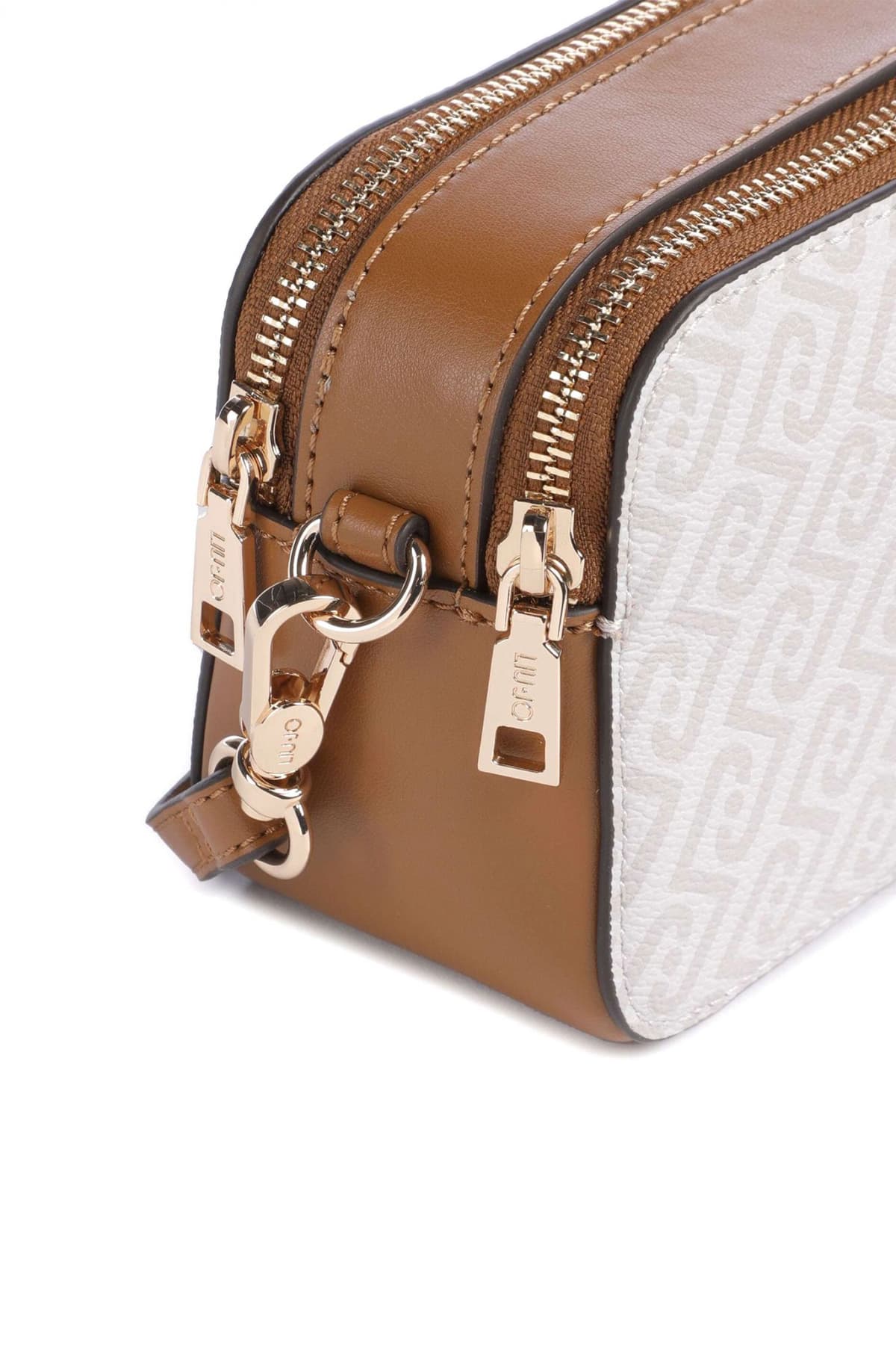 LIU-JO BETTER ΤΣΑΝΤΑ CROSSBODY CAMERA CASE RIDHI CROSSBODY LOGO ΜΕΤΑΛΛΙΚΟ ΚΑΦΕ-ΕΚΡΟΥ